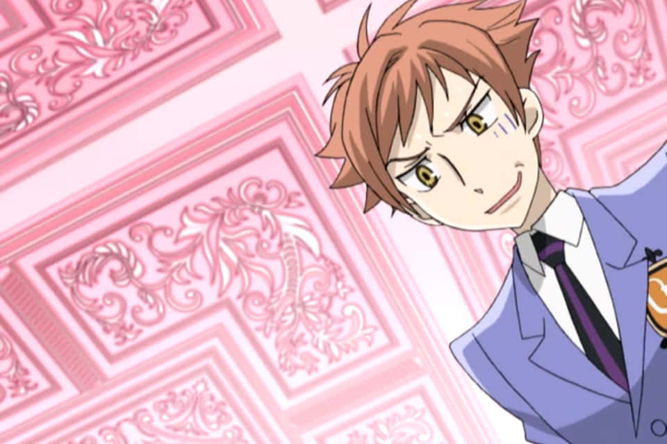 Kaoru Hitachiin, brown hair, yellow eyes, SD Desktop Wallpaper