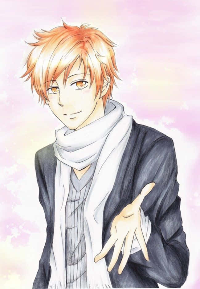 Kaoru Hitachiin, orange hair, warm eyes, SD Phone Wallpaper