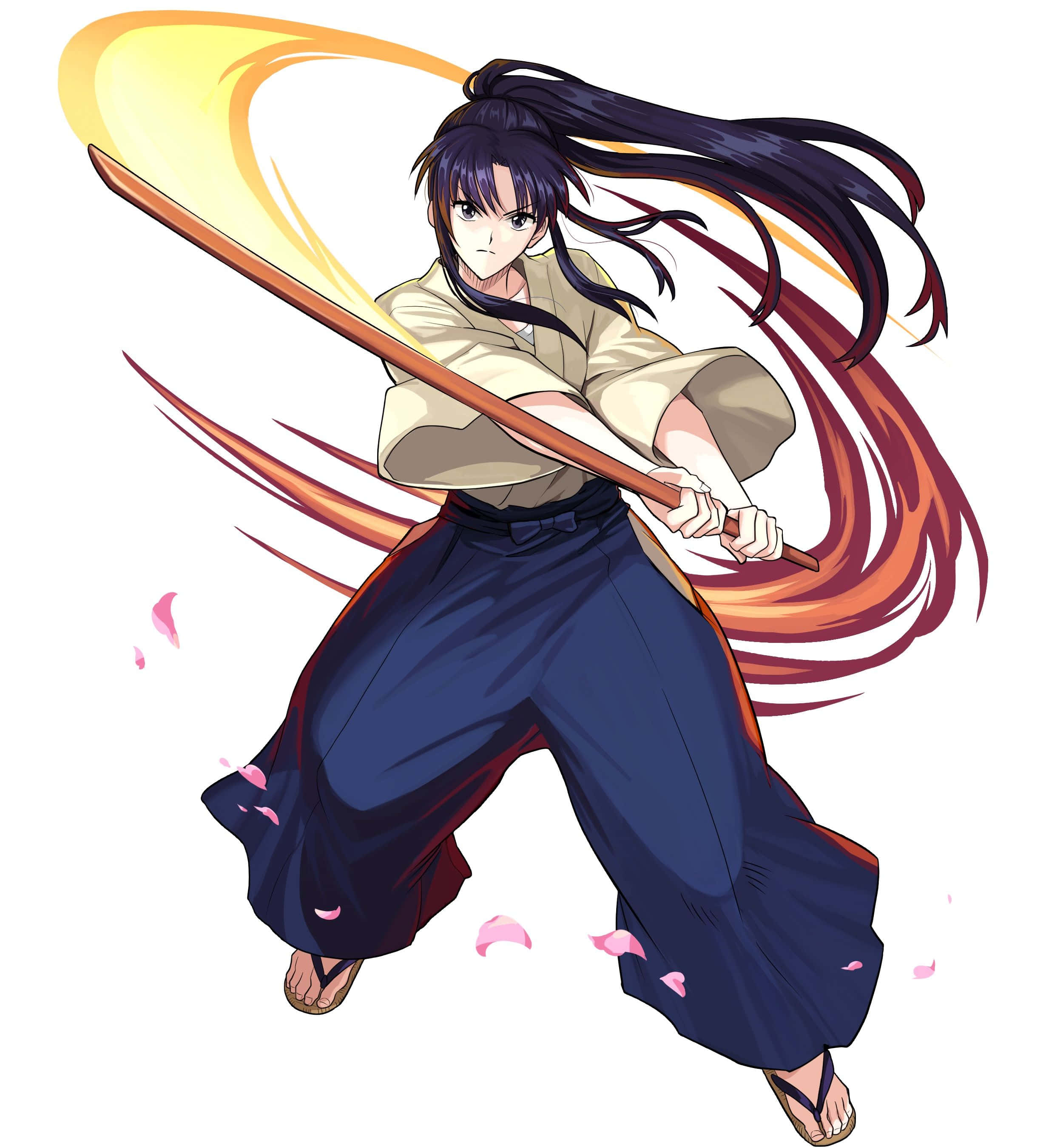 Kaoru Kamiya, kendo teacher, dark hair, 2K Phone Wallpaper