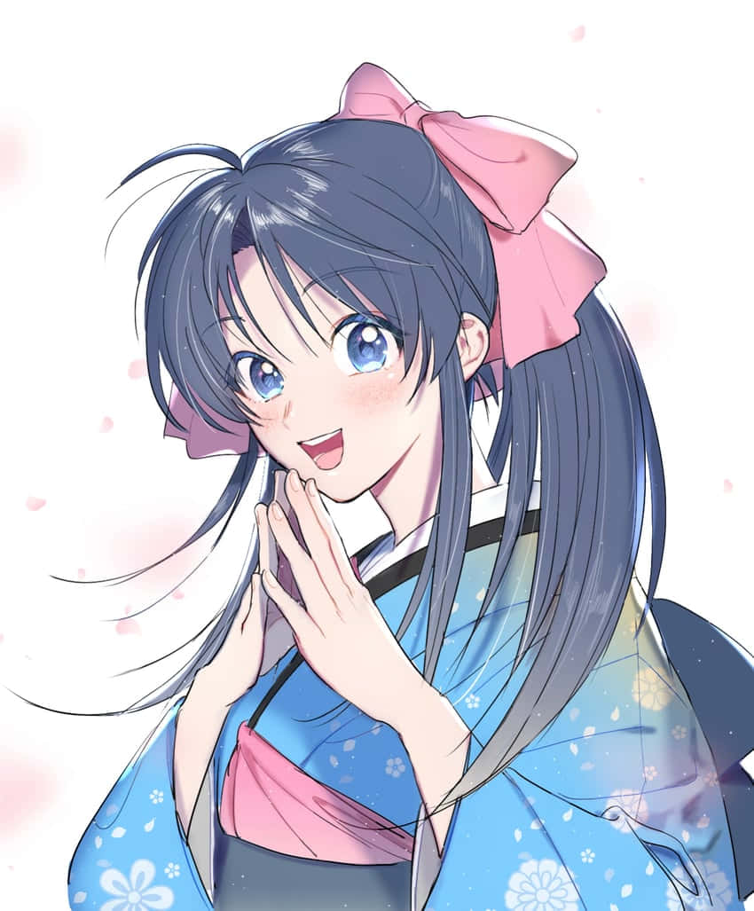 Kaoru Kamiya, blue eyes, dark hair, SD Phone Wallpaper