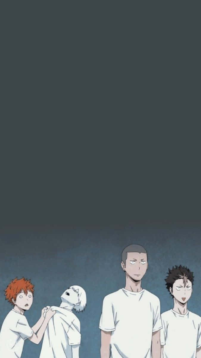 Karasuno, anime boys, white shirts, SD Phone Wallpaper
