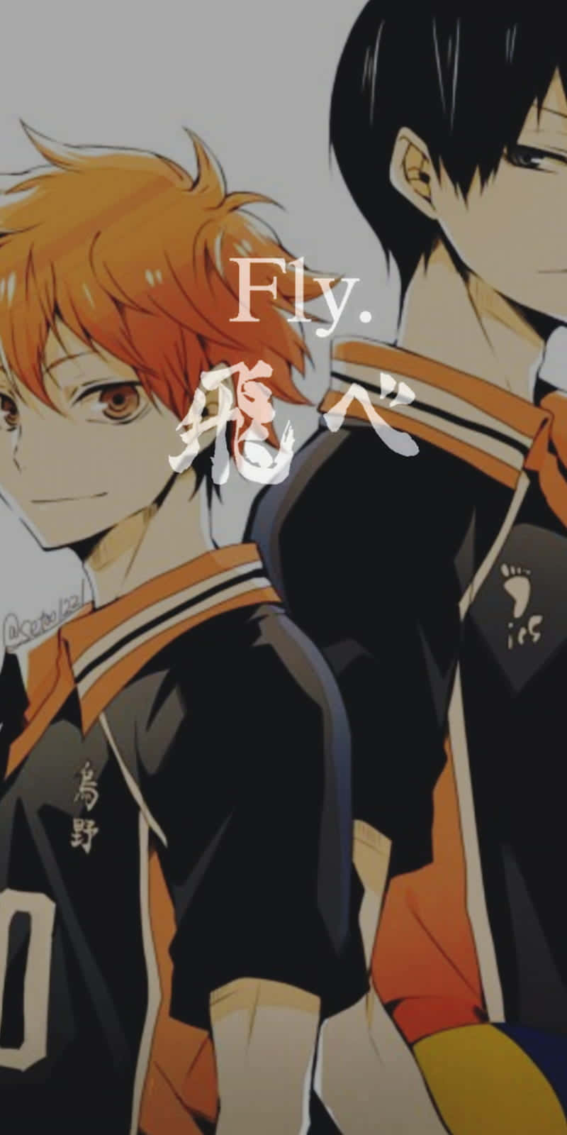 Karasuno, black and orange uniforms, volleyball players, HD Phone Wallpaper