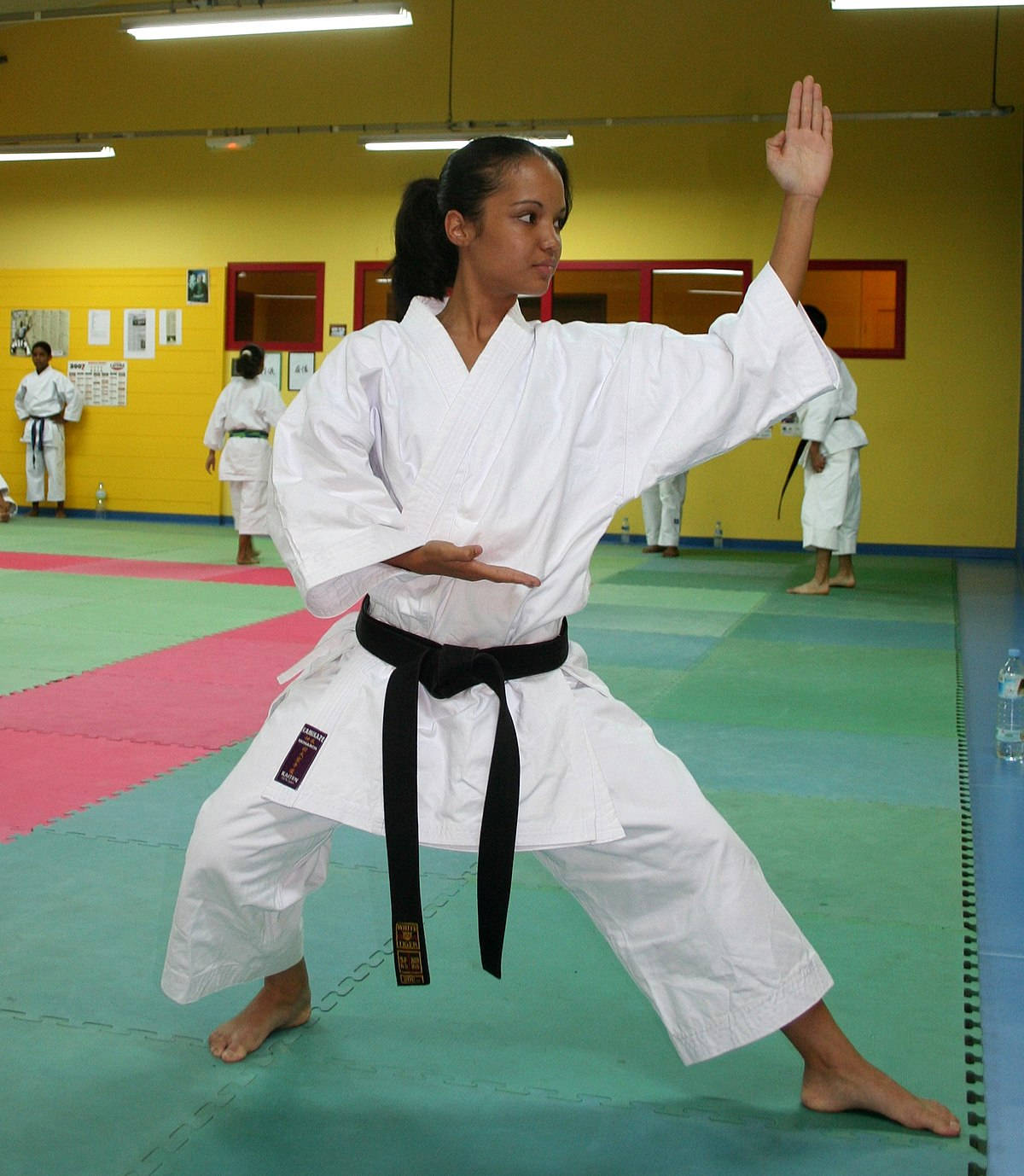 white karate gi, black belt, colorful mat, HD Phone Wallpaper