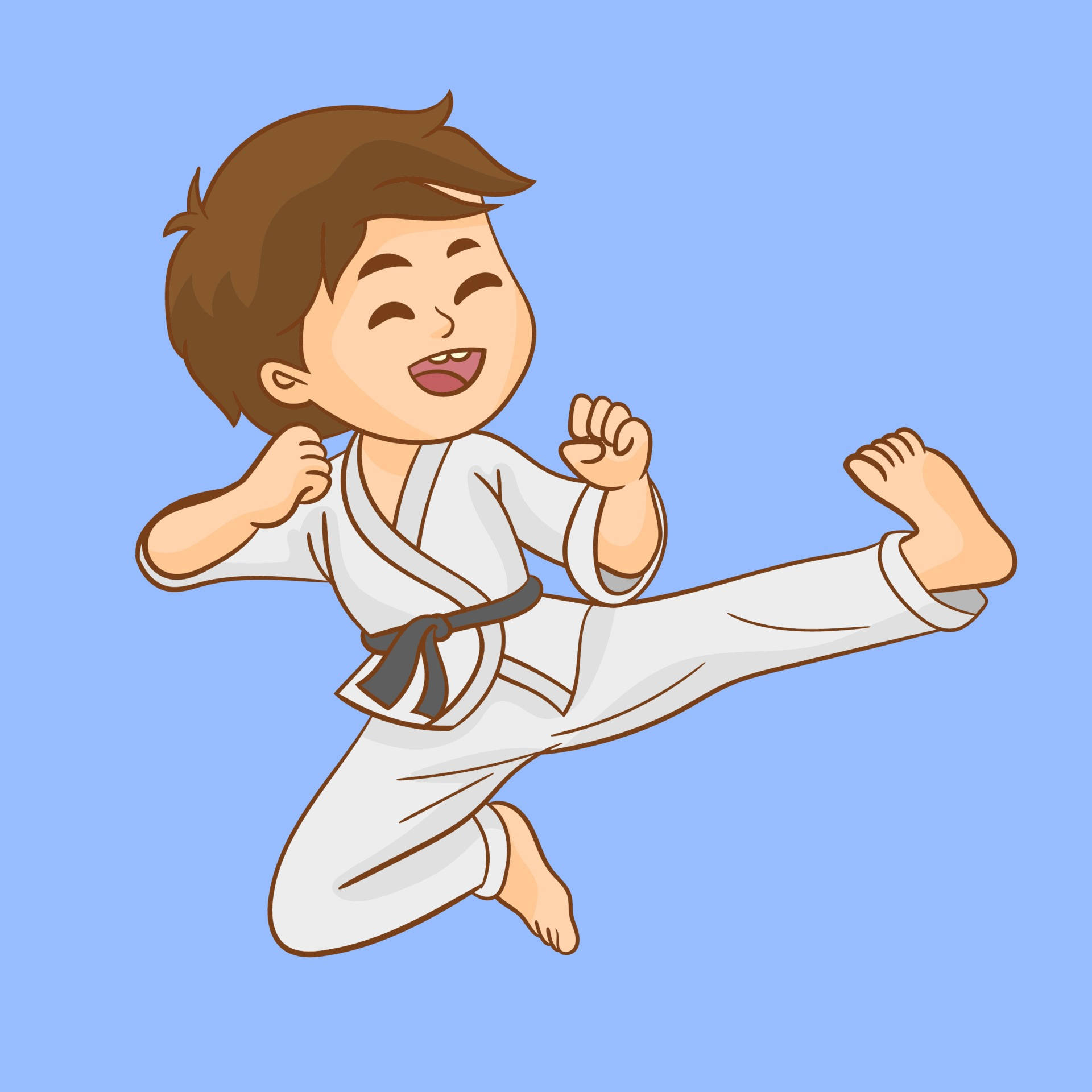 karate gi, black belt, high kick, Full HD Desktop Wallpaper