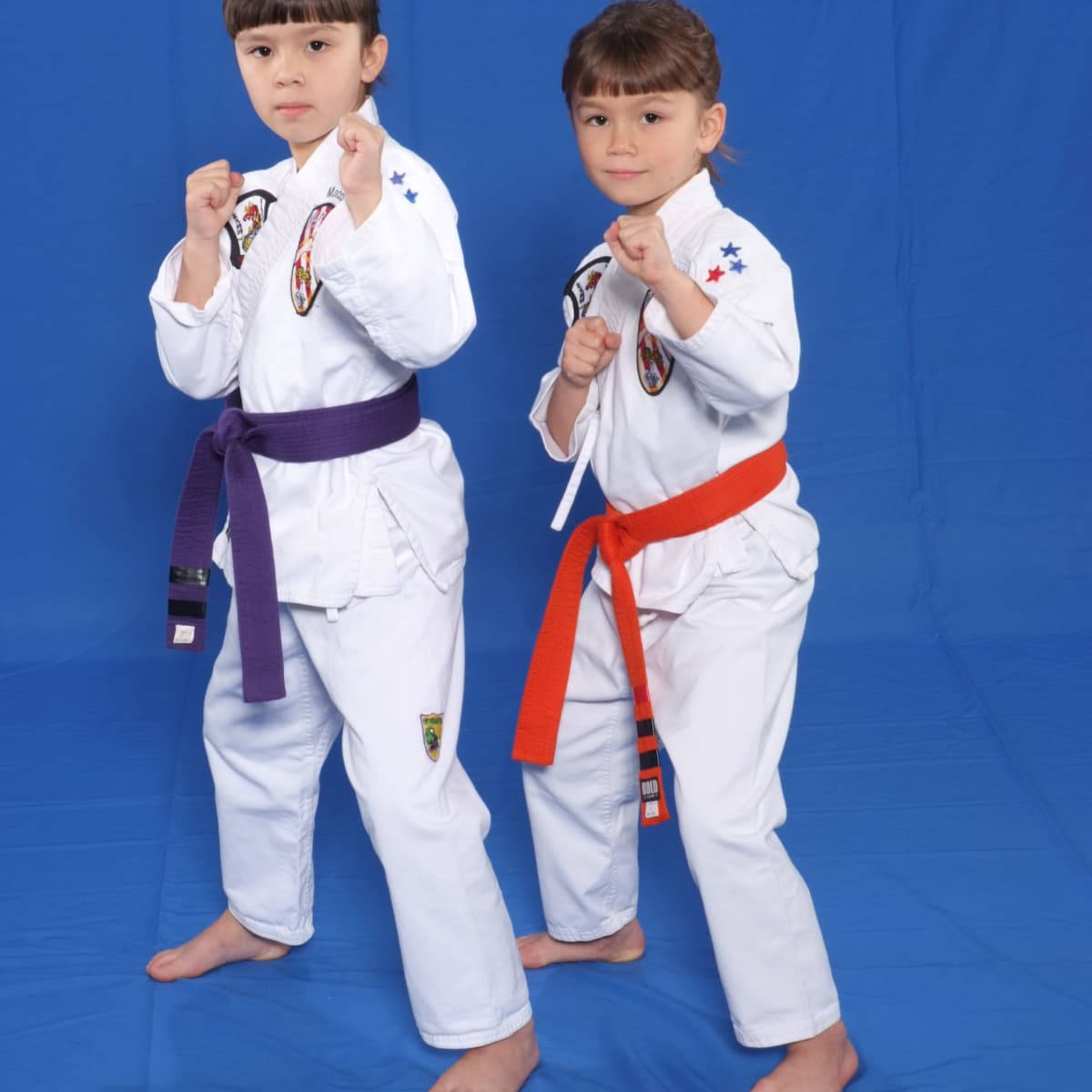 karate, two kids, white gi, SD Desktop Wallpaper