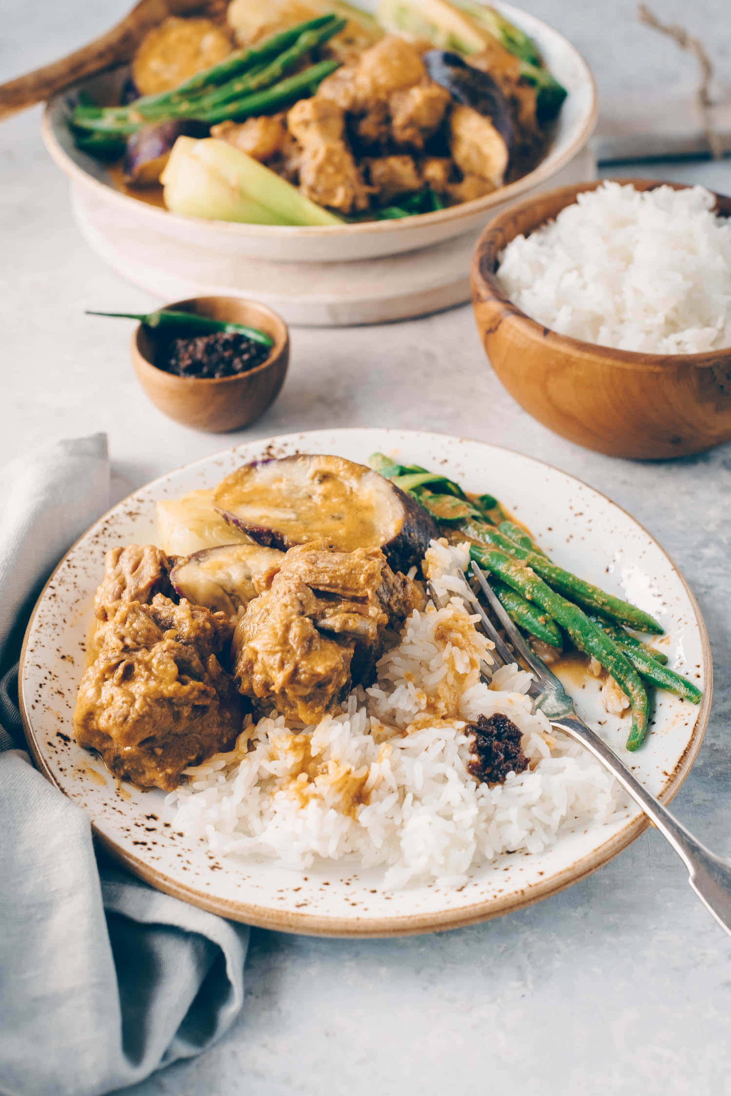 Kare-kare, creamy curry, eggplant, Full HD Phone Wallpaper