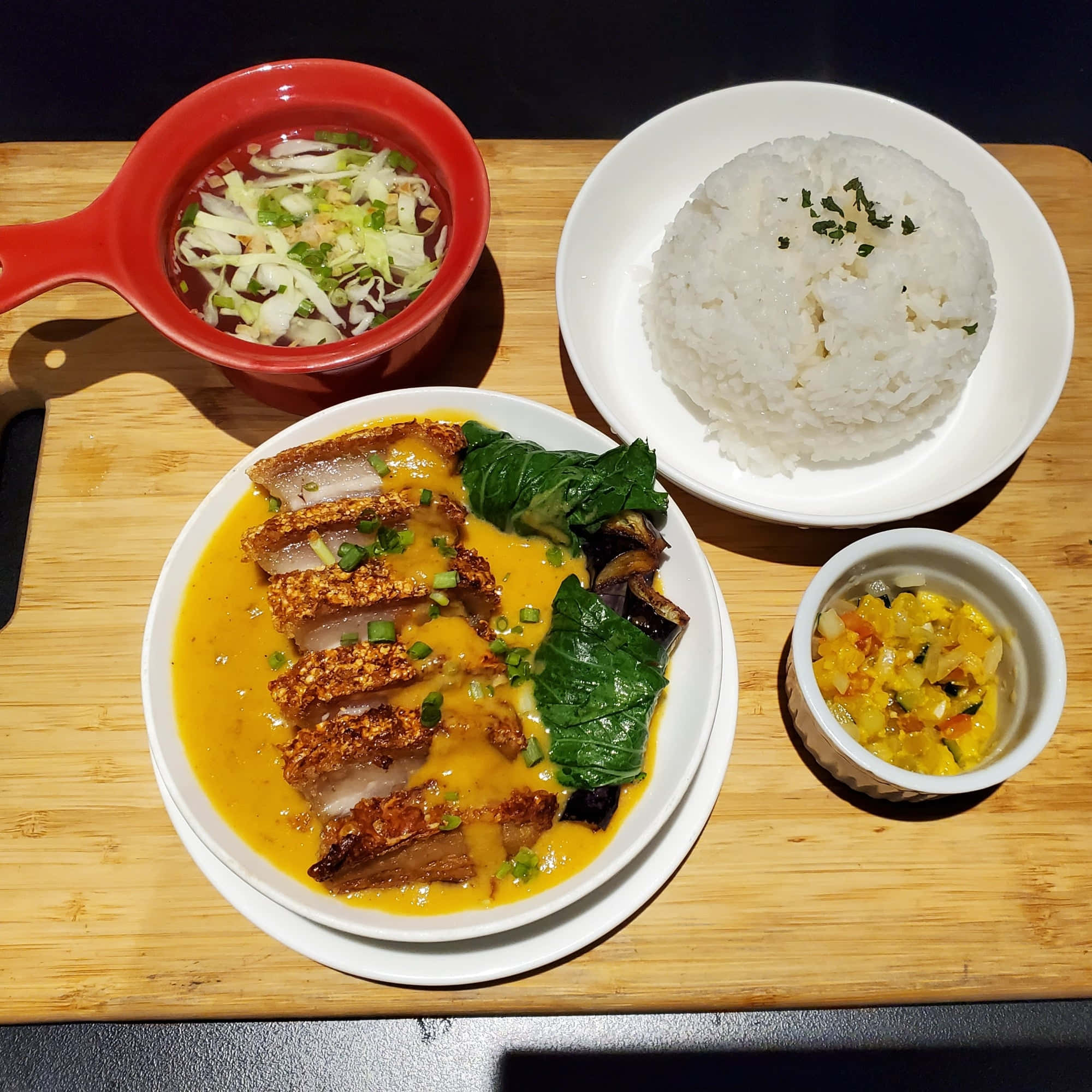 Kare-kare, rice, side dishes, Full HD Desktop Wallpaper
