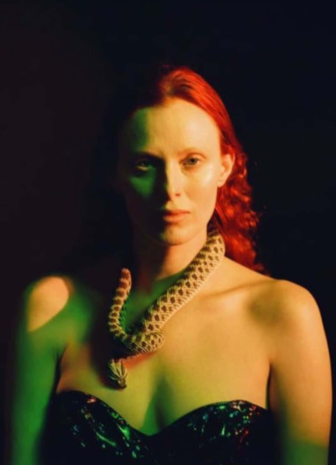Karen Elson, red dress, red hair, HD Phone Wallpaper
