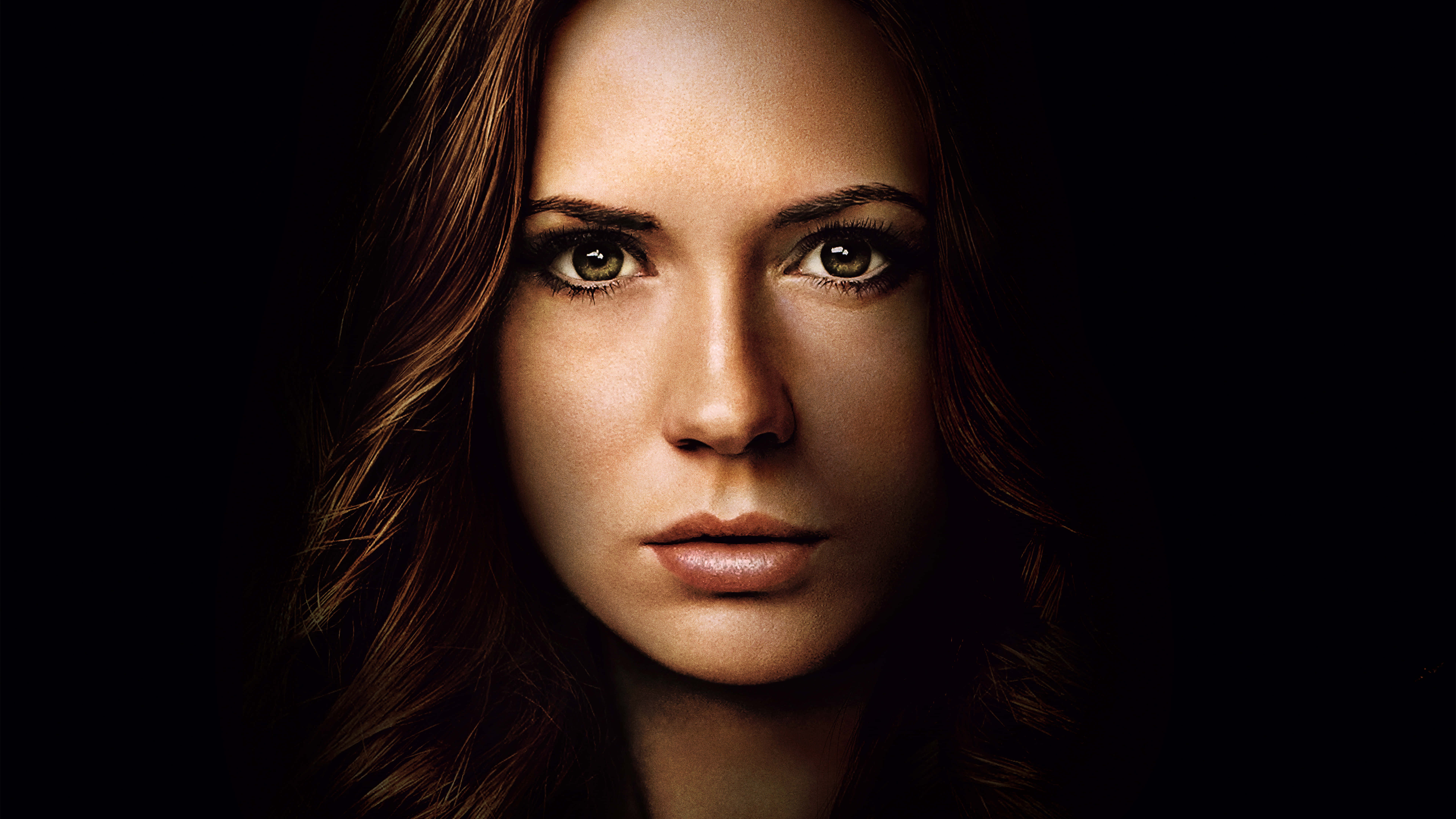 Karen Gillan, brown eyes, wavy hair, 8K Desktop Wallpaper