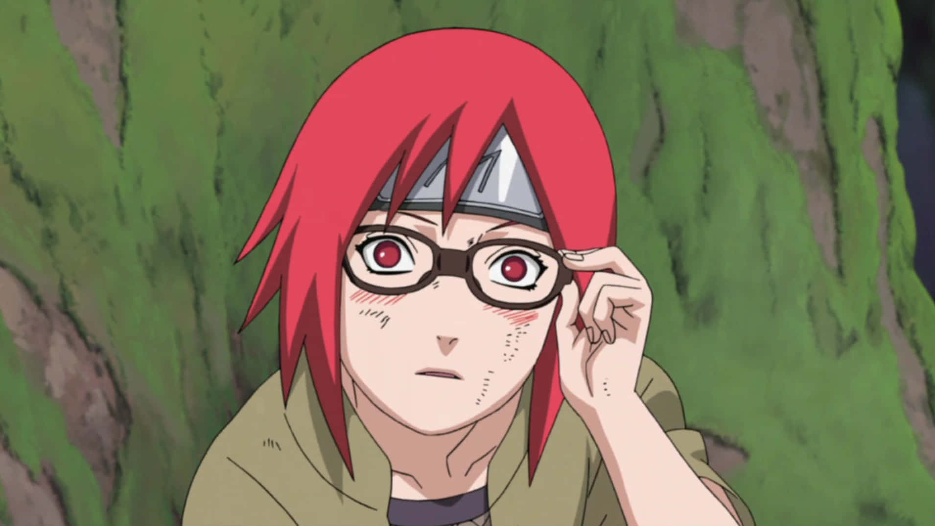 Karin Uzumaki, red-haired, glasses, HD Desktop Wallpaper
