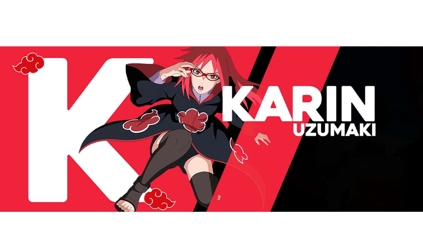 Karin Uzumaki, black cloak with red clouds, red and black background, HD Desktop Wallpaper