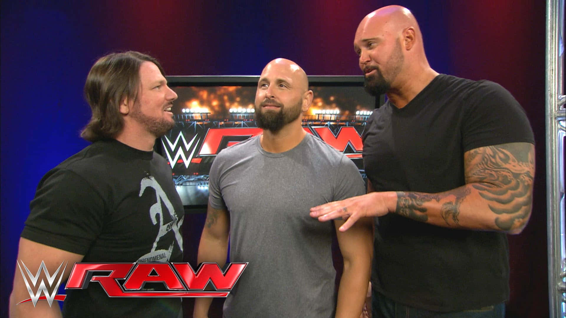 Karl Anderson, RAW, black and gray tees, Full HD Desktop Wallpaper