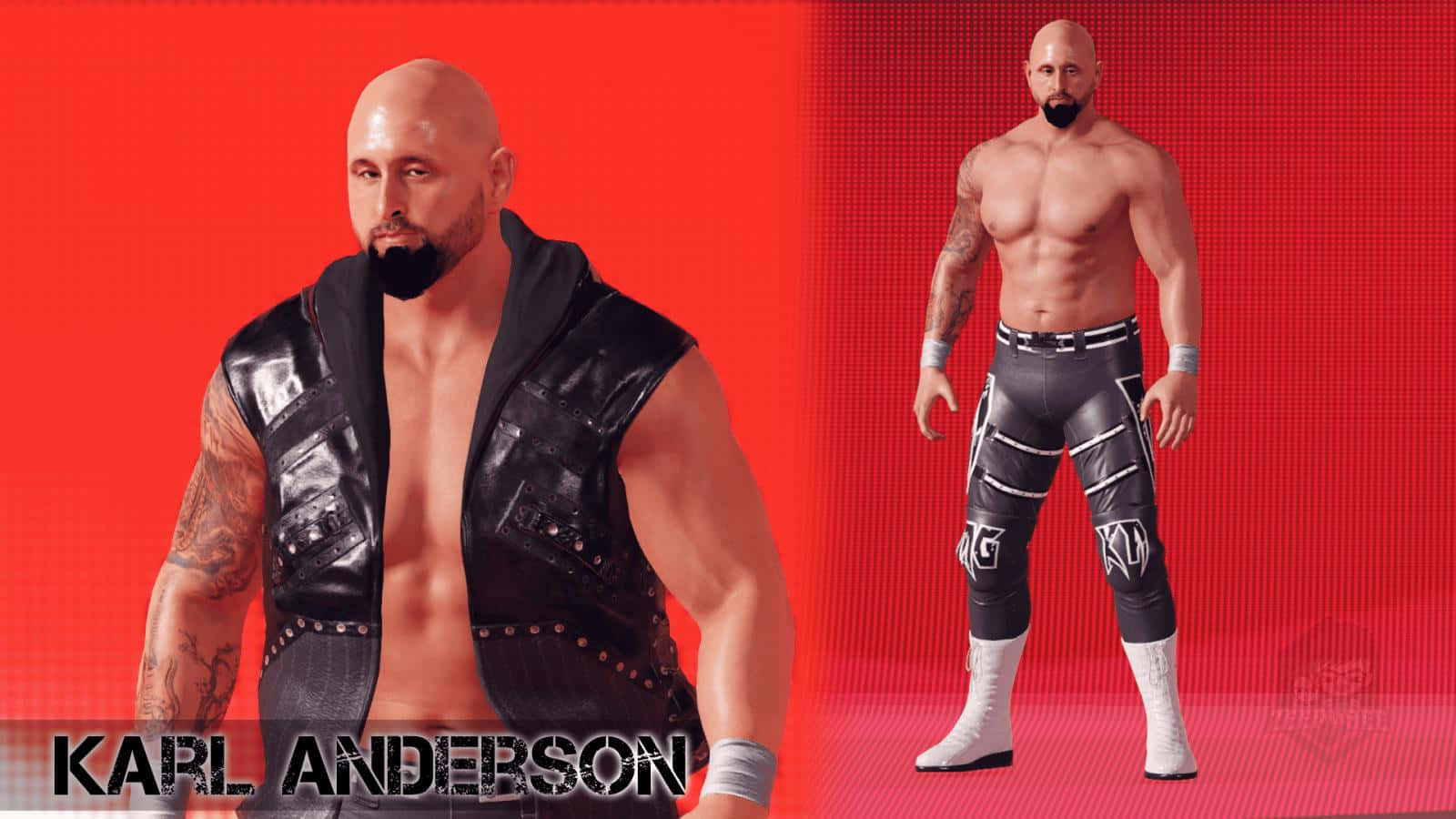 Karl Anderson, black leather vest, wrestling tights, HD Desktop Wallpaper