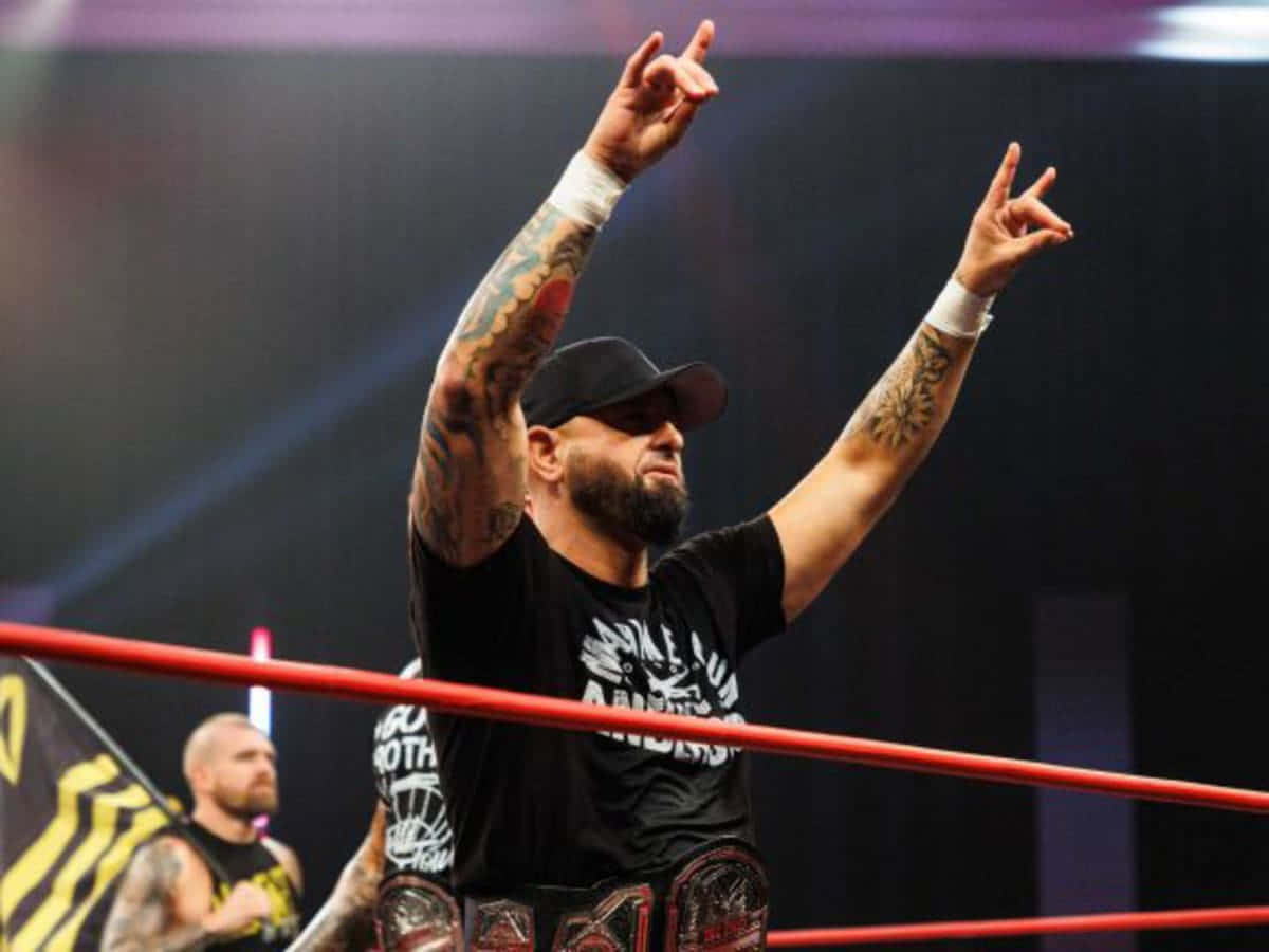 Karl Anderson, red ring, championship belt, SD Desktop Wallpaper