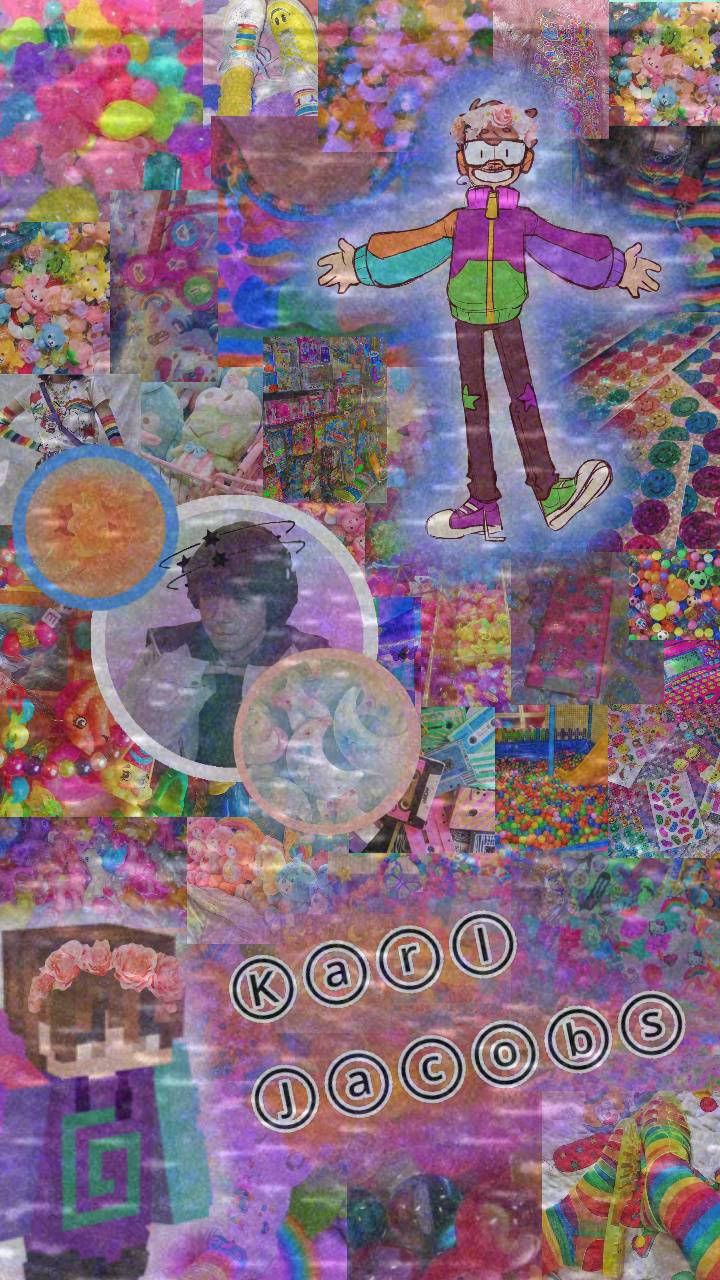 Karl Jacobs, colorful collage, cartoon character, HD Phone Wallpaper