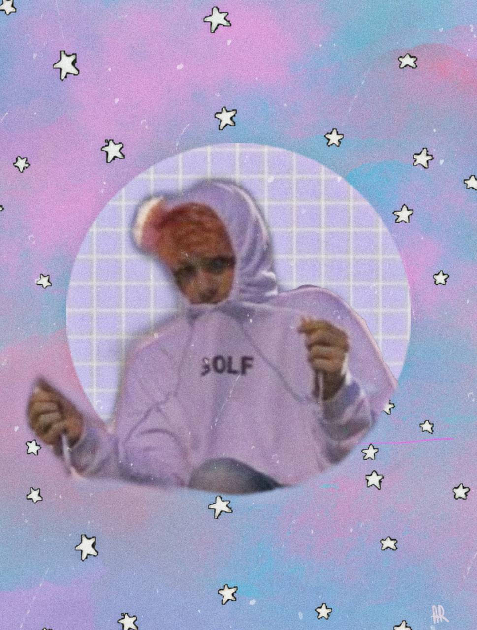 Karl Jacobs, purple hoodie, circular frame, HD Phone Wallpaper