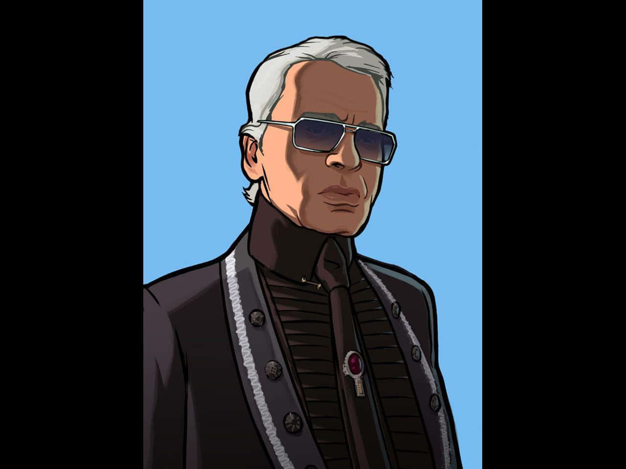 Karl Lagerfeld, sunglasses, black tailored coat, HD Desktop Wallpaper