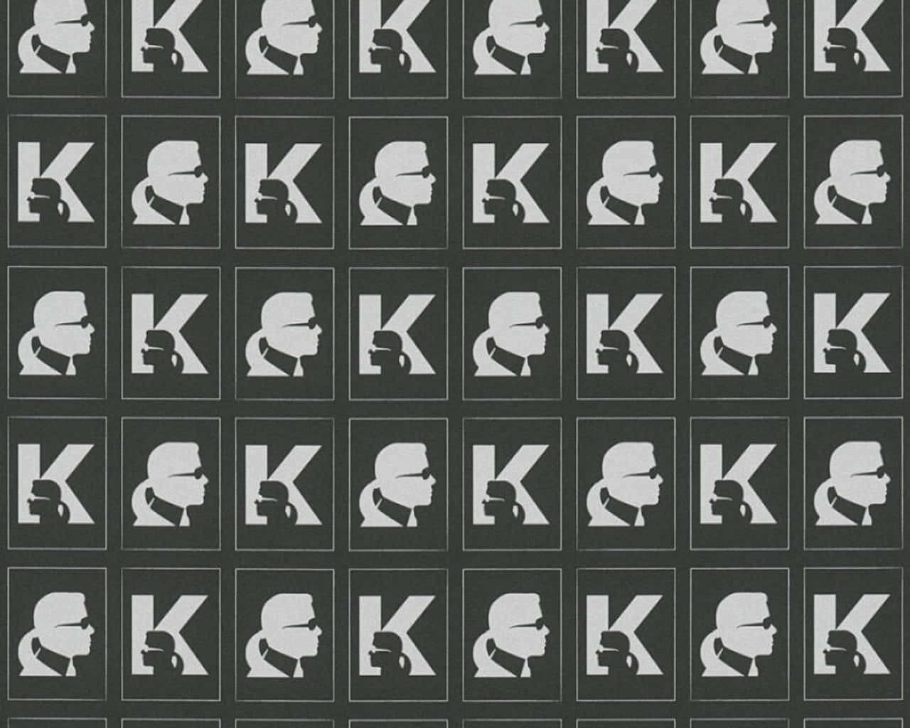 Karl Lagerfeld, white stylized 'K' letters, human silhouettes, HD Desktop Wallpaper