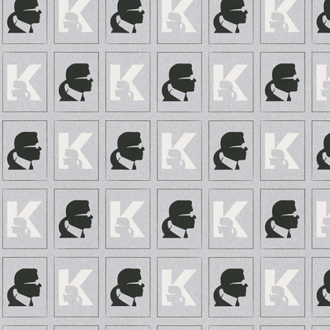 Karl Lagerfeld, black silhouetted male profiles, K letterforms, HD Desktop Wallpaper