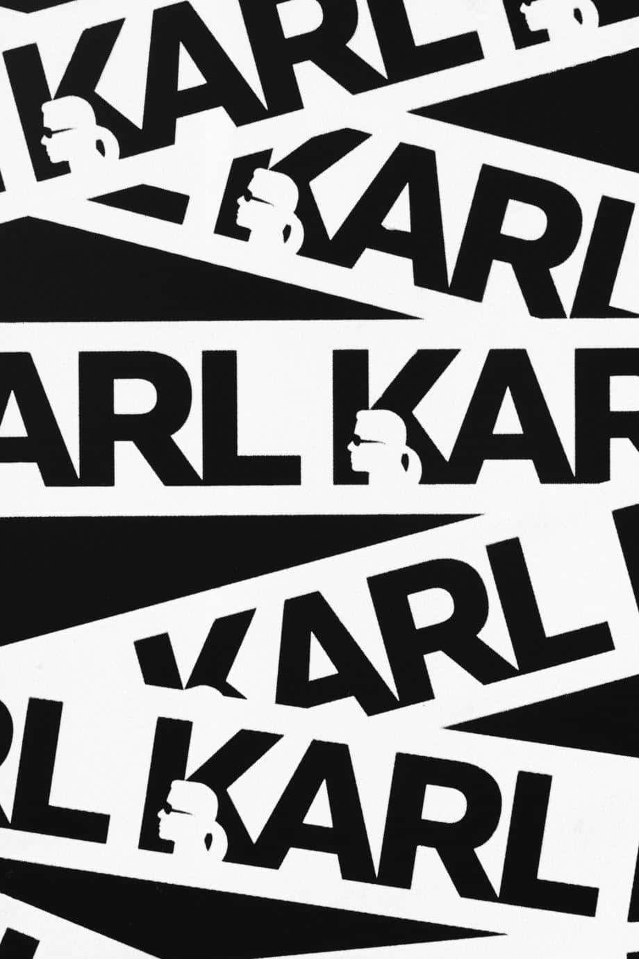 KARL, black and white graphic art, repeating KARL text, HD Phone Wallpaper