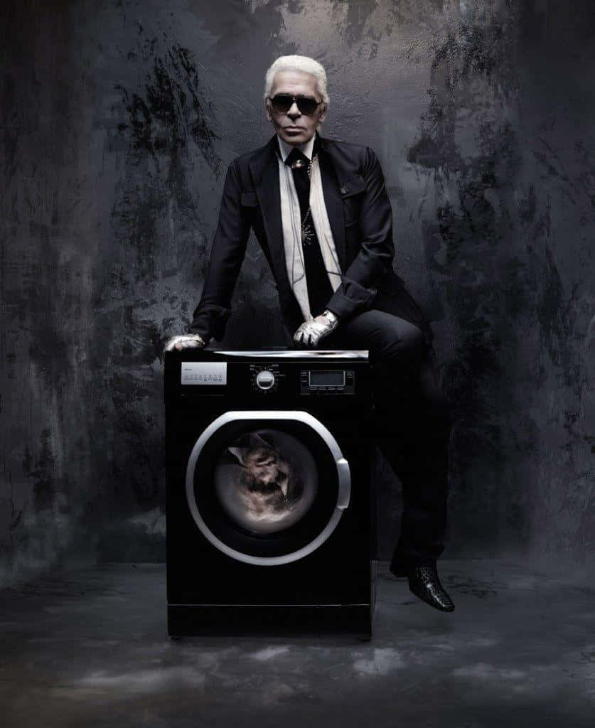 Karl Lagerfeld, white hair, sunglasses, SD Phone Wallpaper