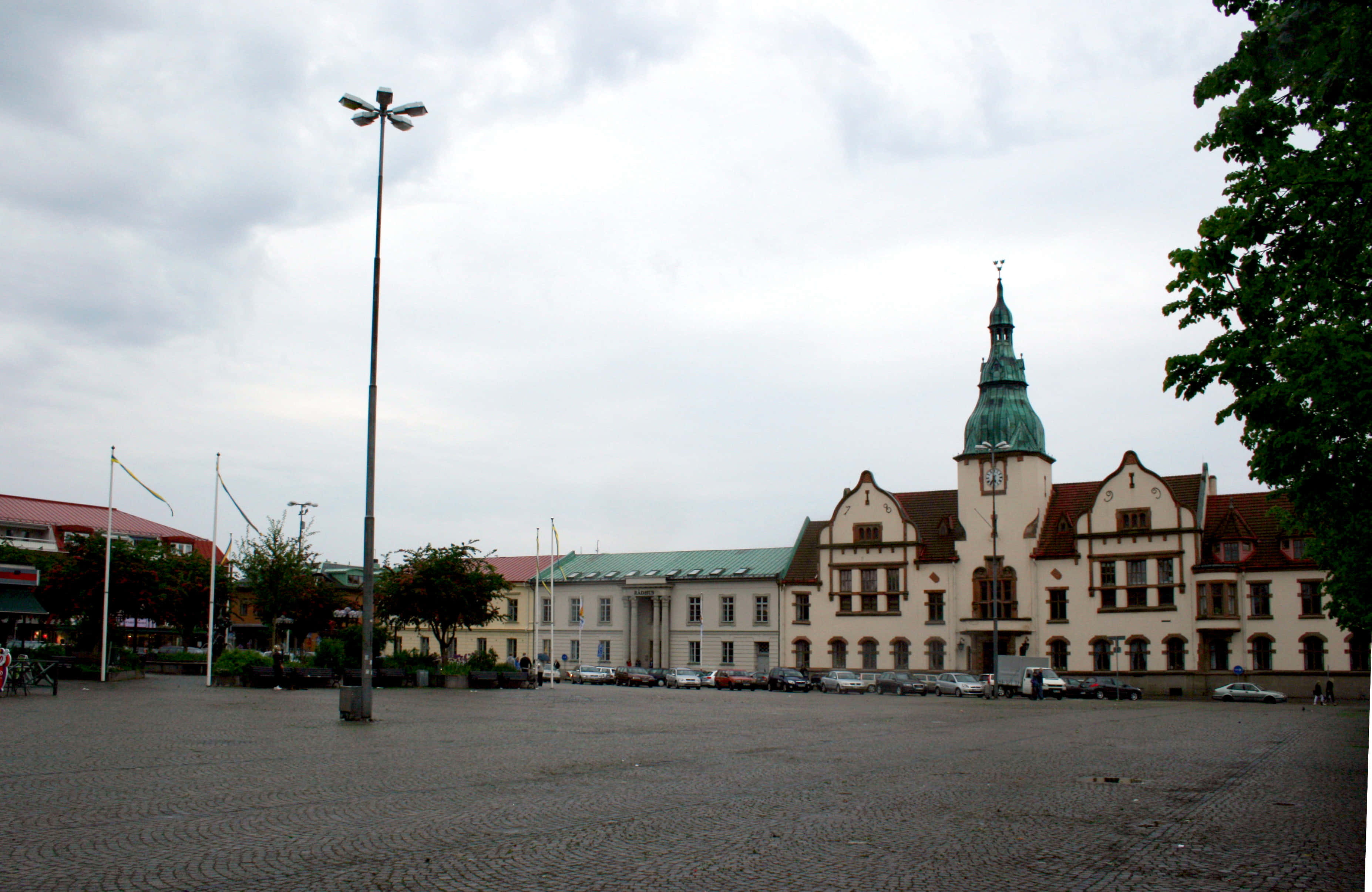 Karlshamn, town square, historic building, 2K Desktop Wallpaper
