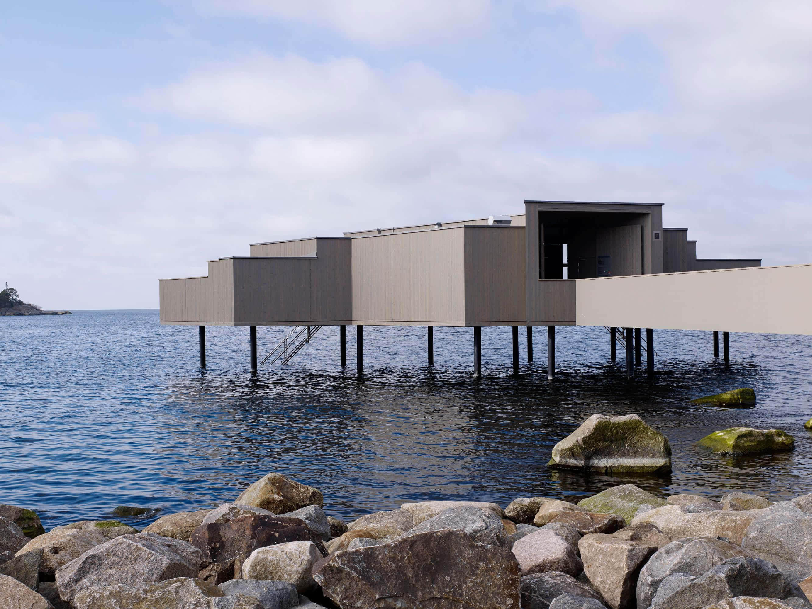Karlshamn, seaside, modern architecture, 2K Desktop Wallpaper