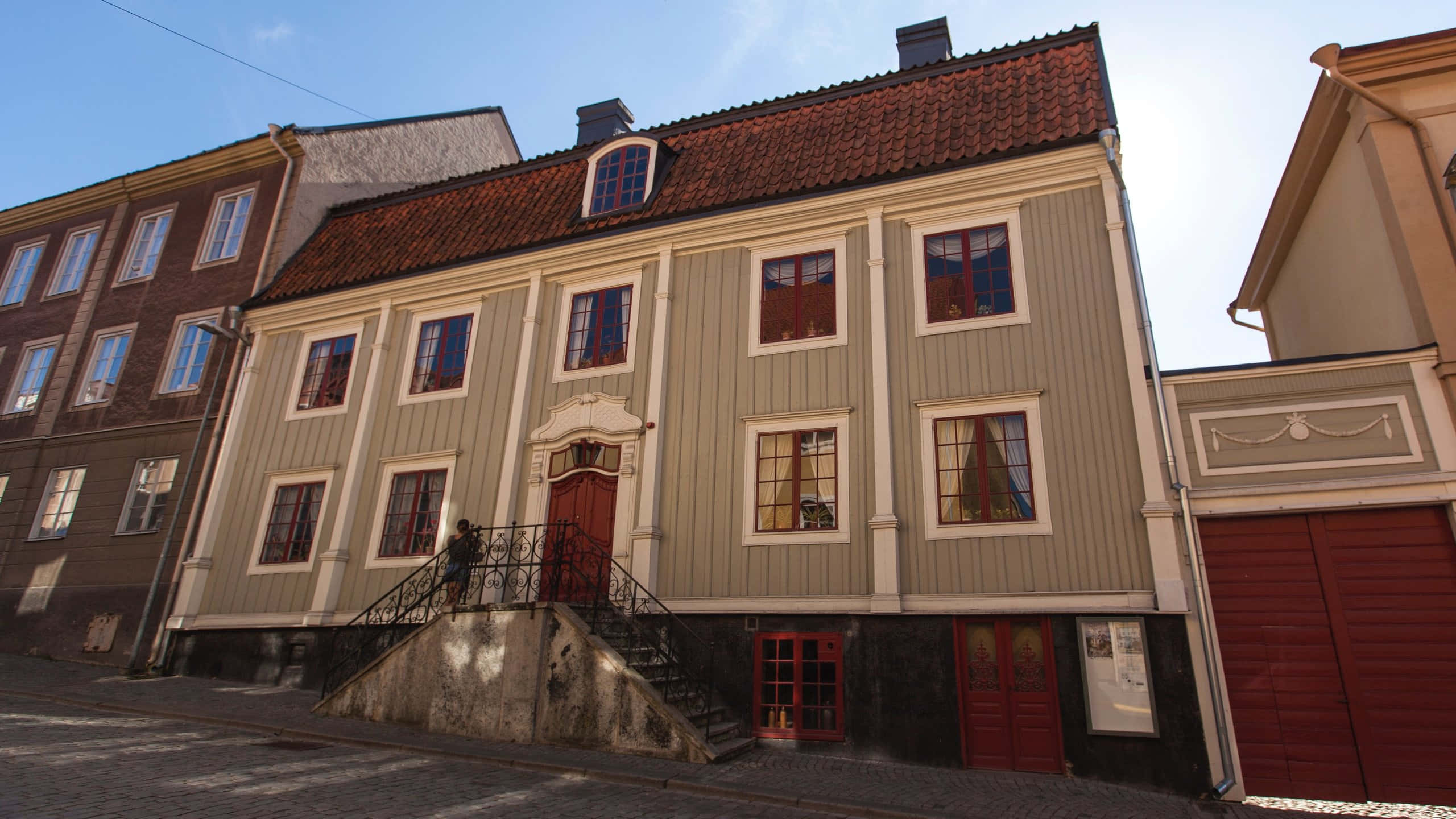 Karlshamn, historic building, wooden house, 2K Desktop Wallpaper