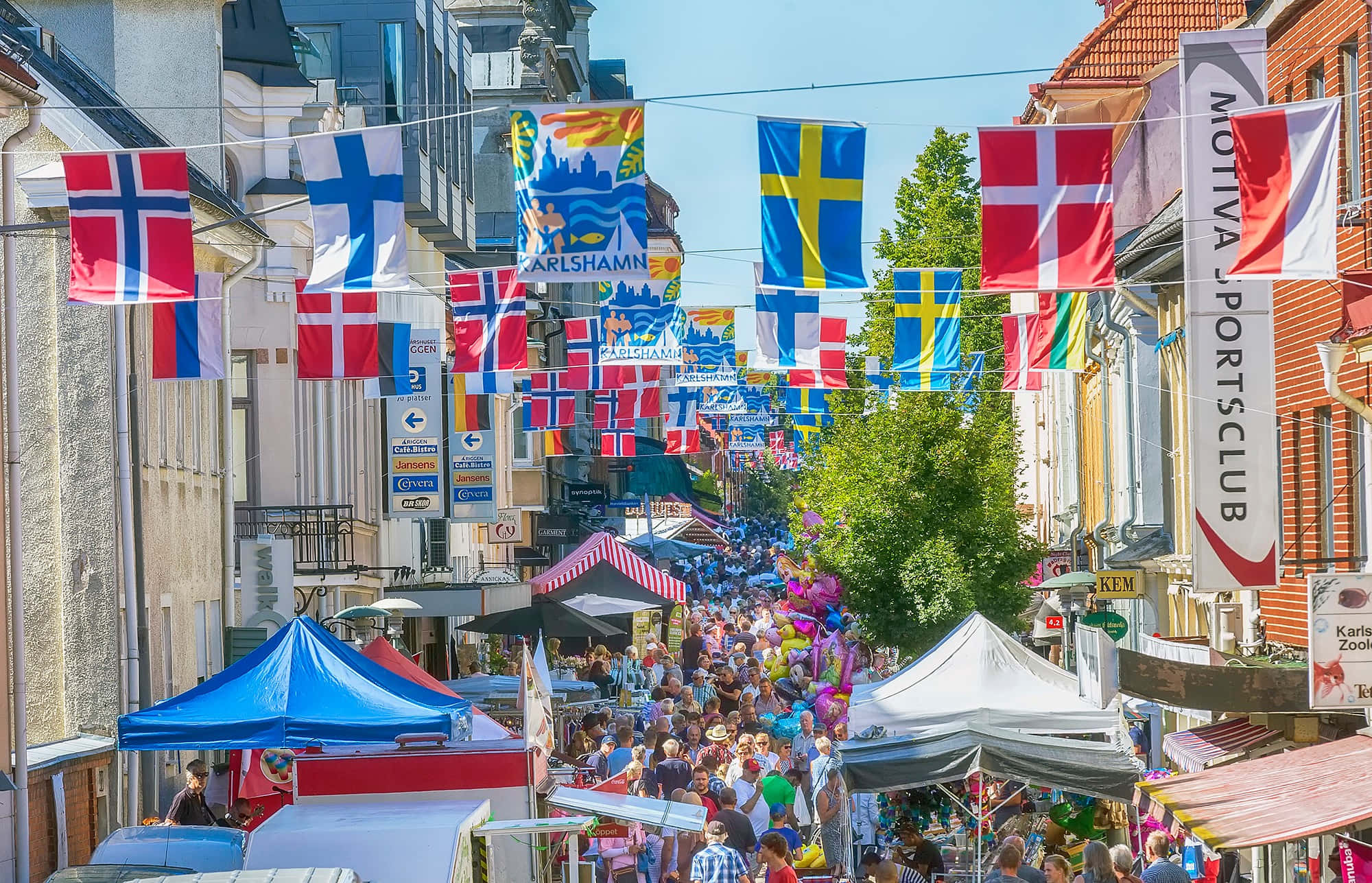 Karlshamn, festival, street scene, Full HD Desktop Wallpaper