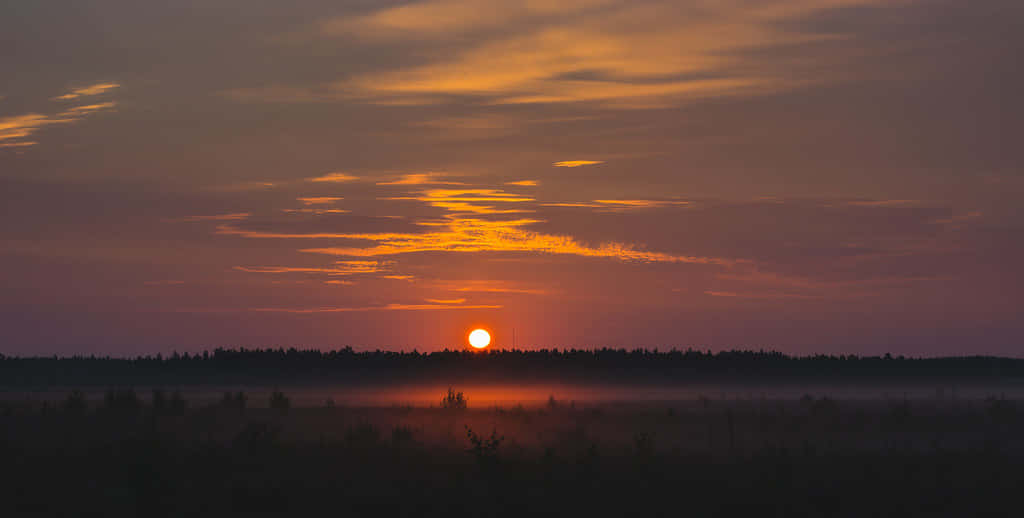 Karlstad Sweden, sunset, orange sun, SD Desktop Wallpaper