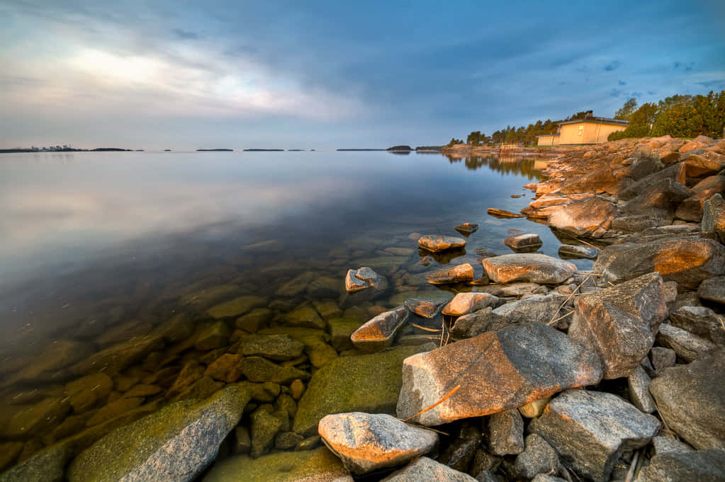 Karlstad Sweden, lakeside, twilight sky, SD Desktop Wallpaper