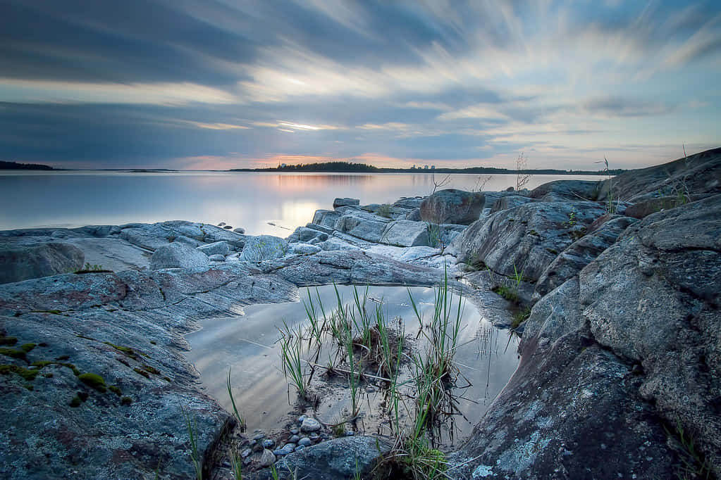 Karlstad Sweden, lakeside, sunset, SD Desktop Wallpaper