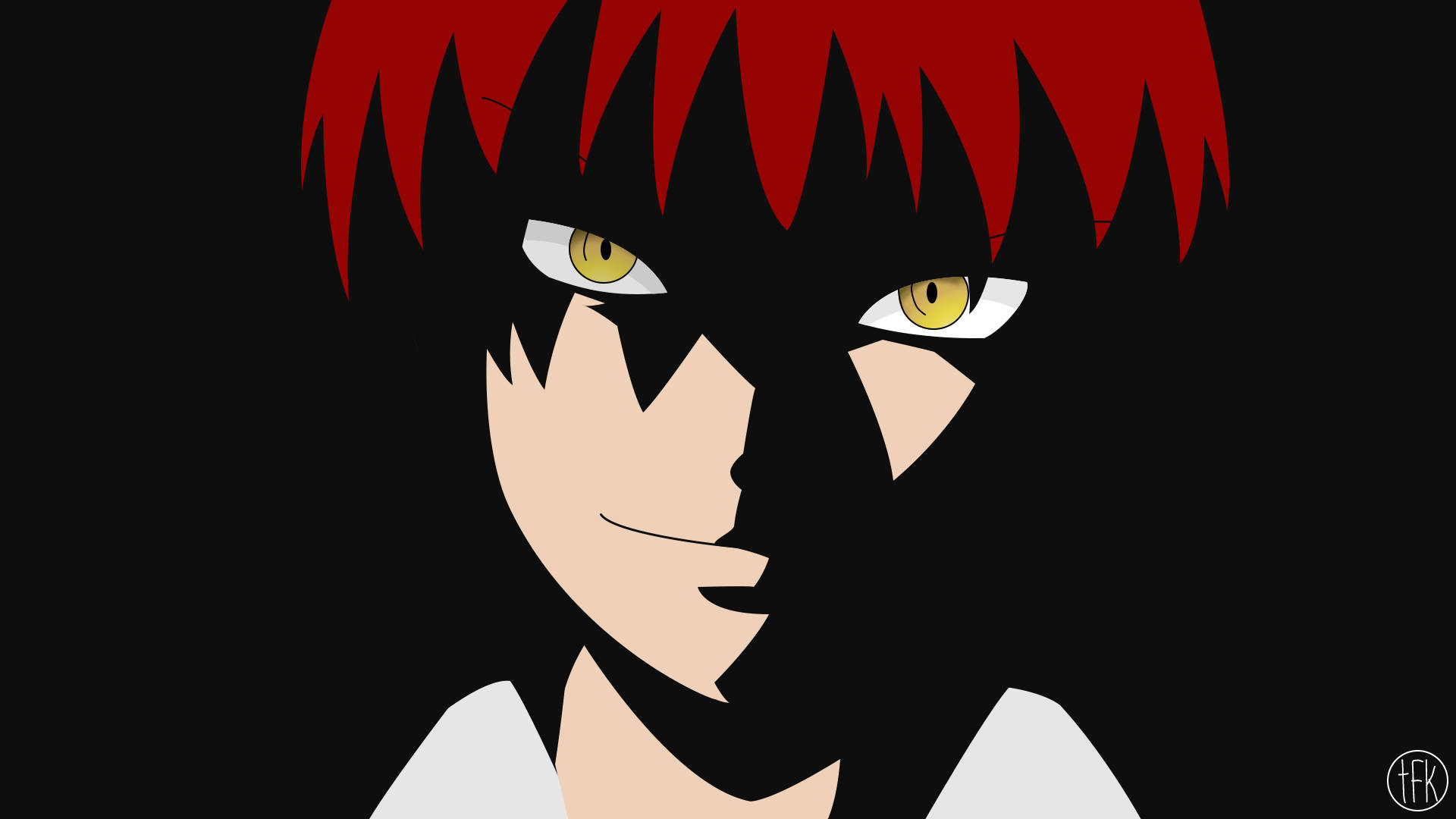 Karma Akabane, spiky red hair, intense yellow eyes, Full HD Desktop Wallpaper