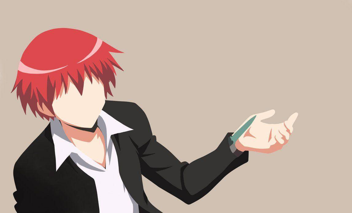 Karma Akabane, red hair, blank face, SD Desktop Wallpaper