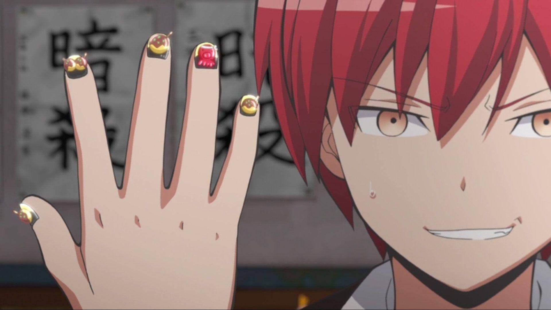 Karma Akabane, takoyaki, nail art, Full HD Desktop Wallpaper