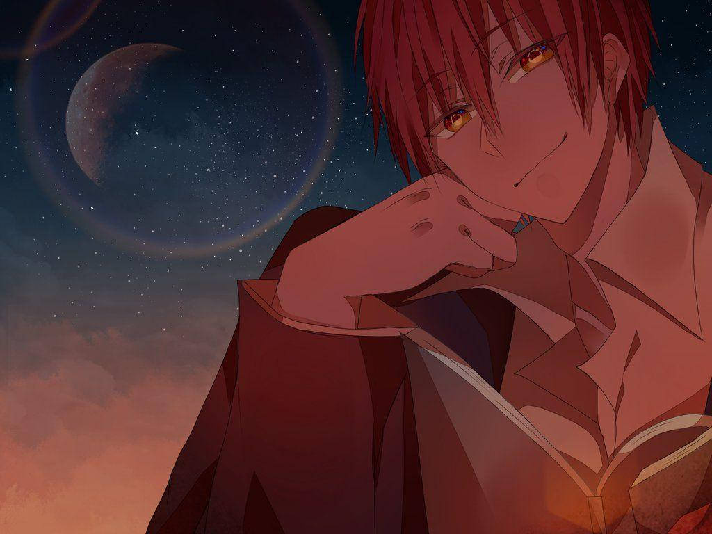 Karma Akabane, red-haired, golden eyes, SD Desktop Wallpaper