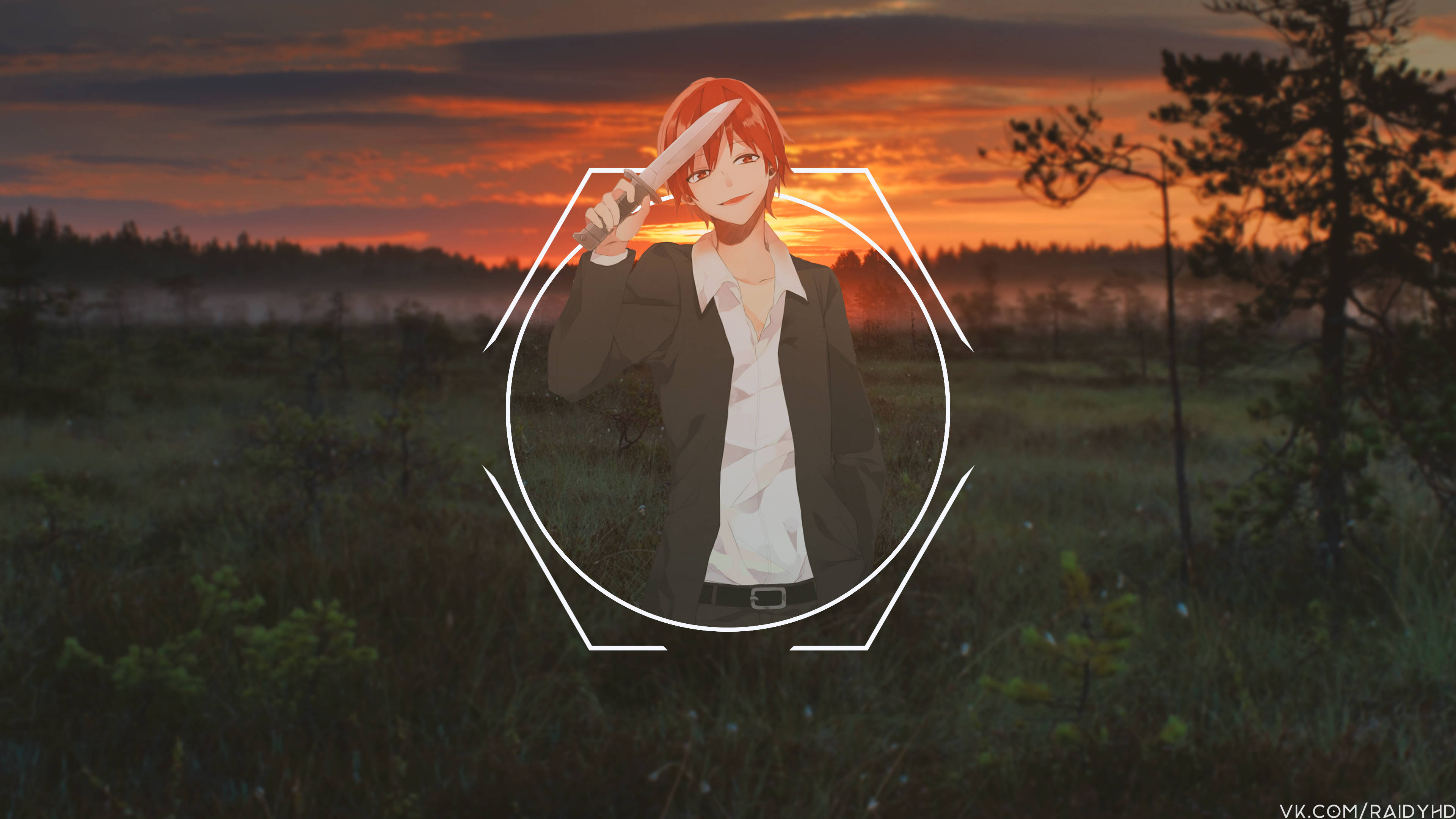Karma Akabane, red hair, knife, 4K Desktop Wallpaper