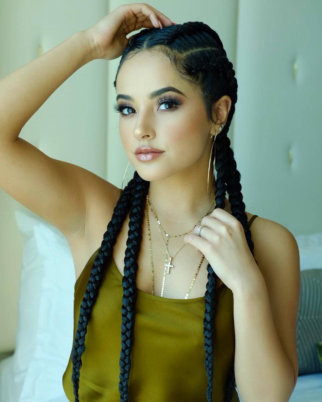 Karol G, Instagram Icon, long black braids, HD Phone Wallpaper