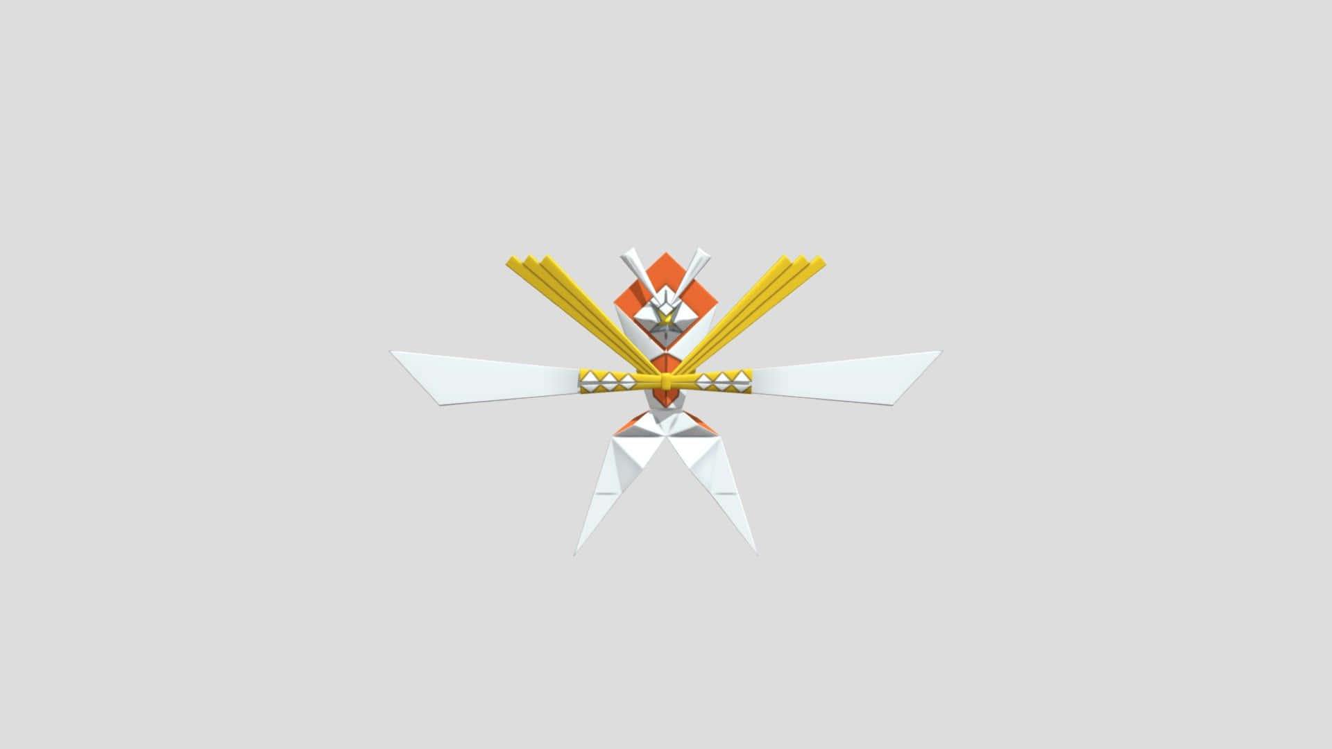 Kartana, origami-inspired emblem, white wings, Full HD Desktop Wallpaper