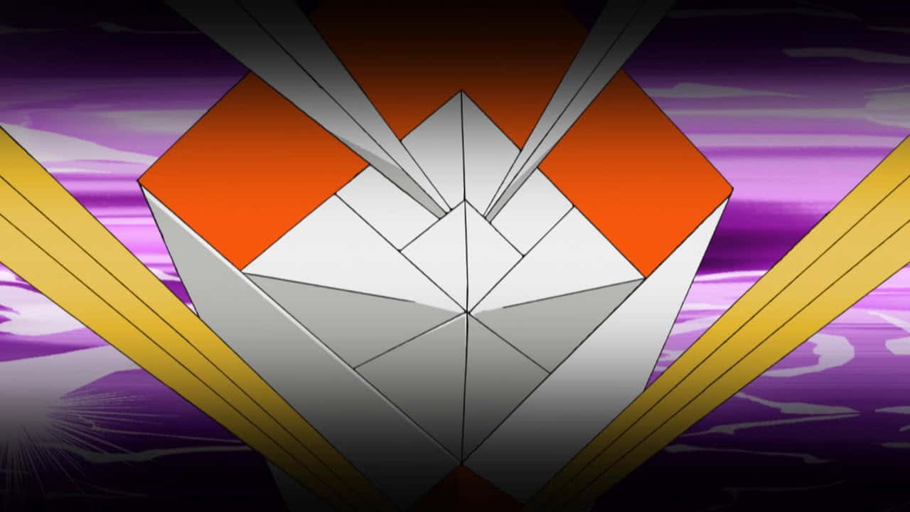 Kartana, orange and white panels, vibrant purple and orange sunset sky, HD Desktop Wallpaper