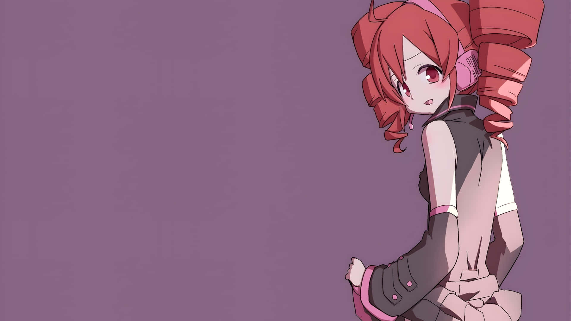 Kasane Teto, red-haired, pink eyes, Full HD Desktop Wallpaper