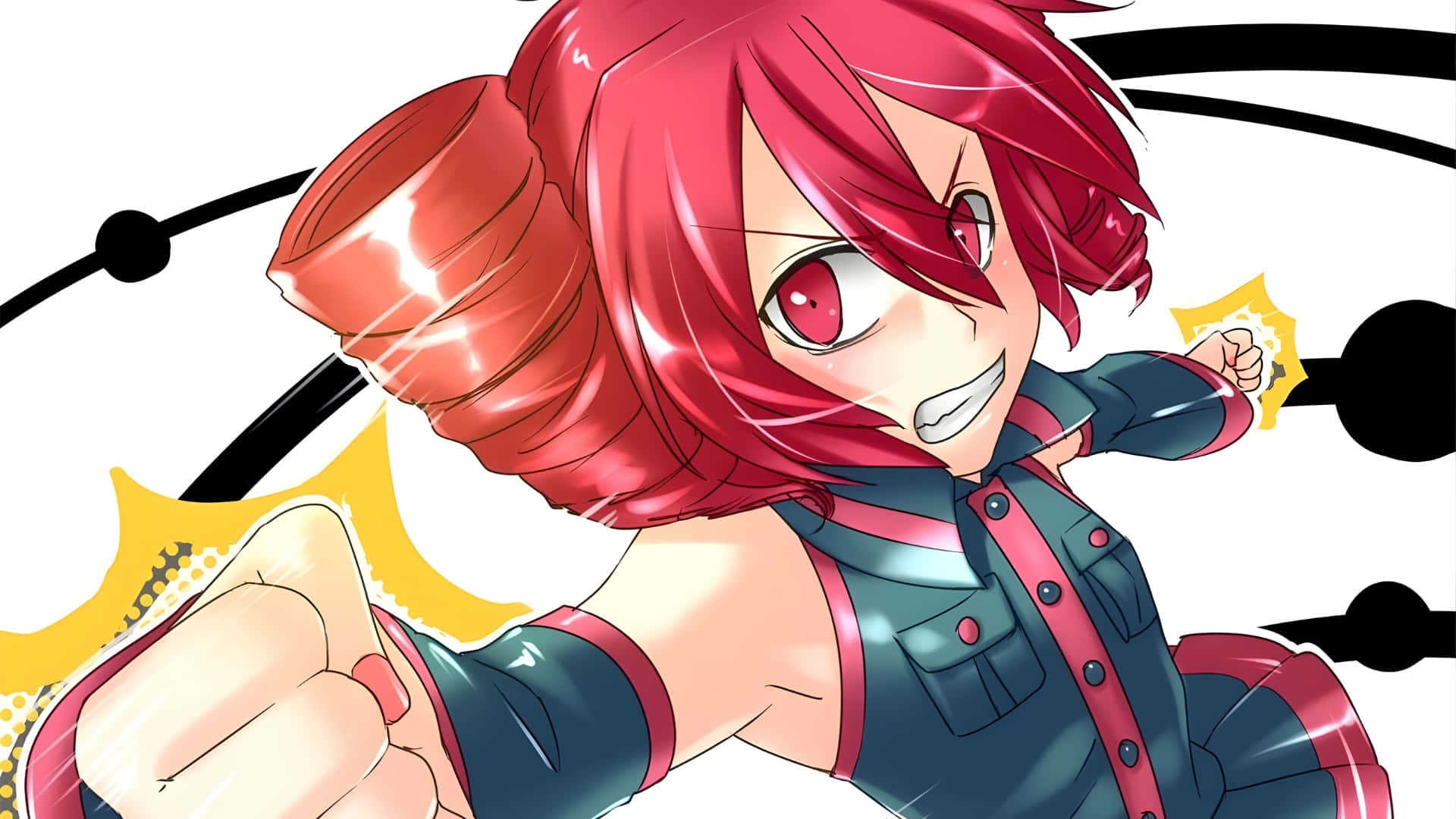 Kasane Teto, red hair, red eyes, Full HD Desktop Wallpaper