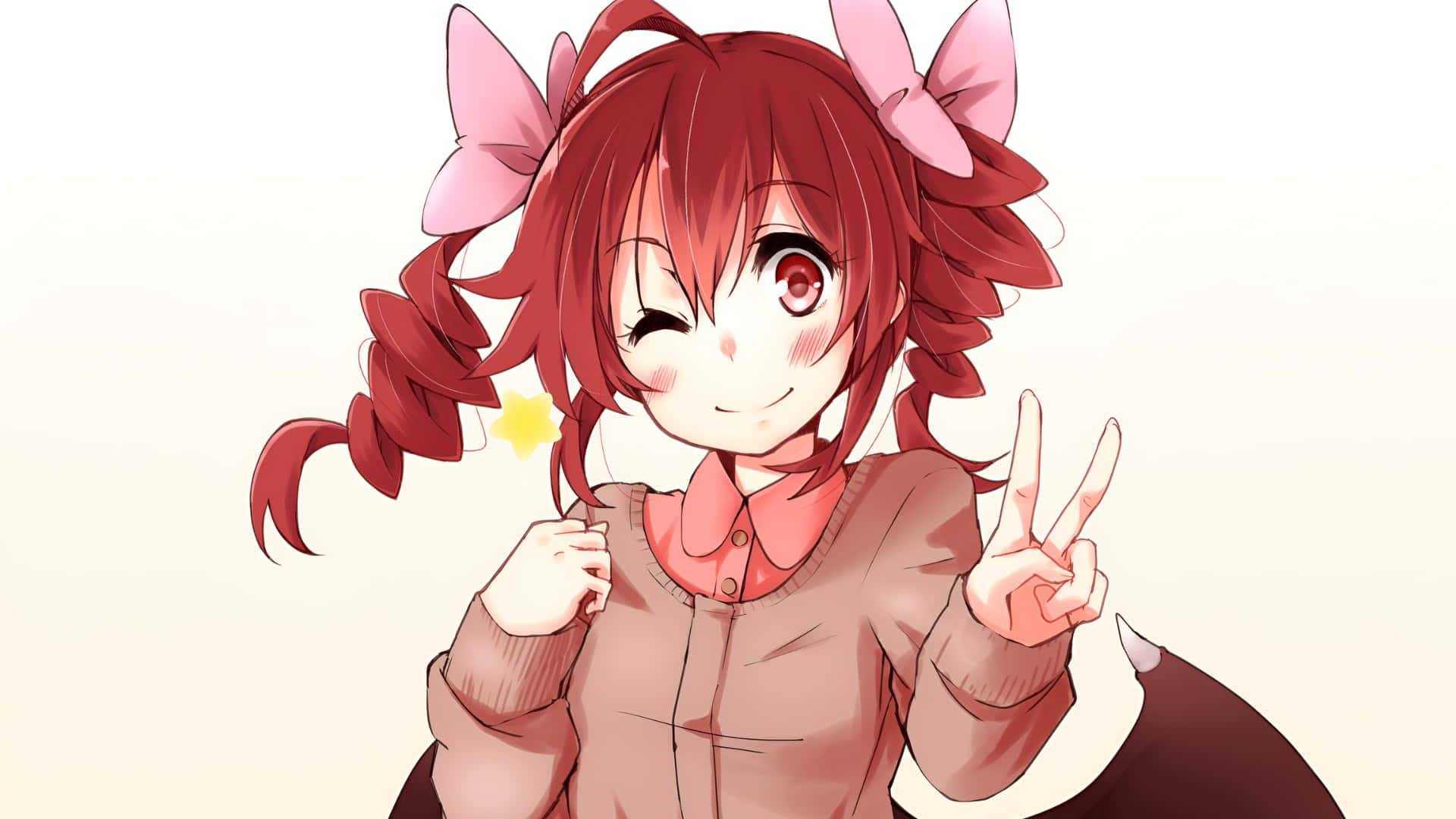 Kasane Teto, red hair, twin braids, Full HD Desktop Wallpaper