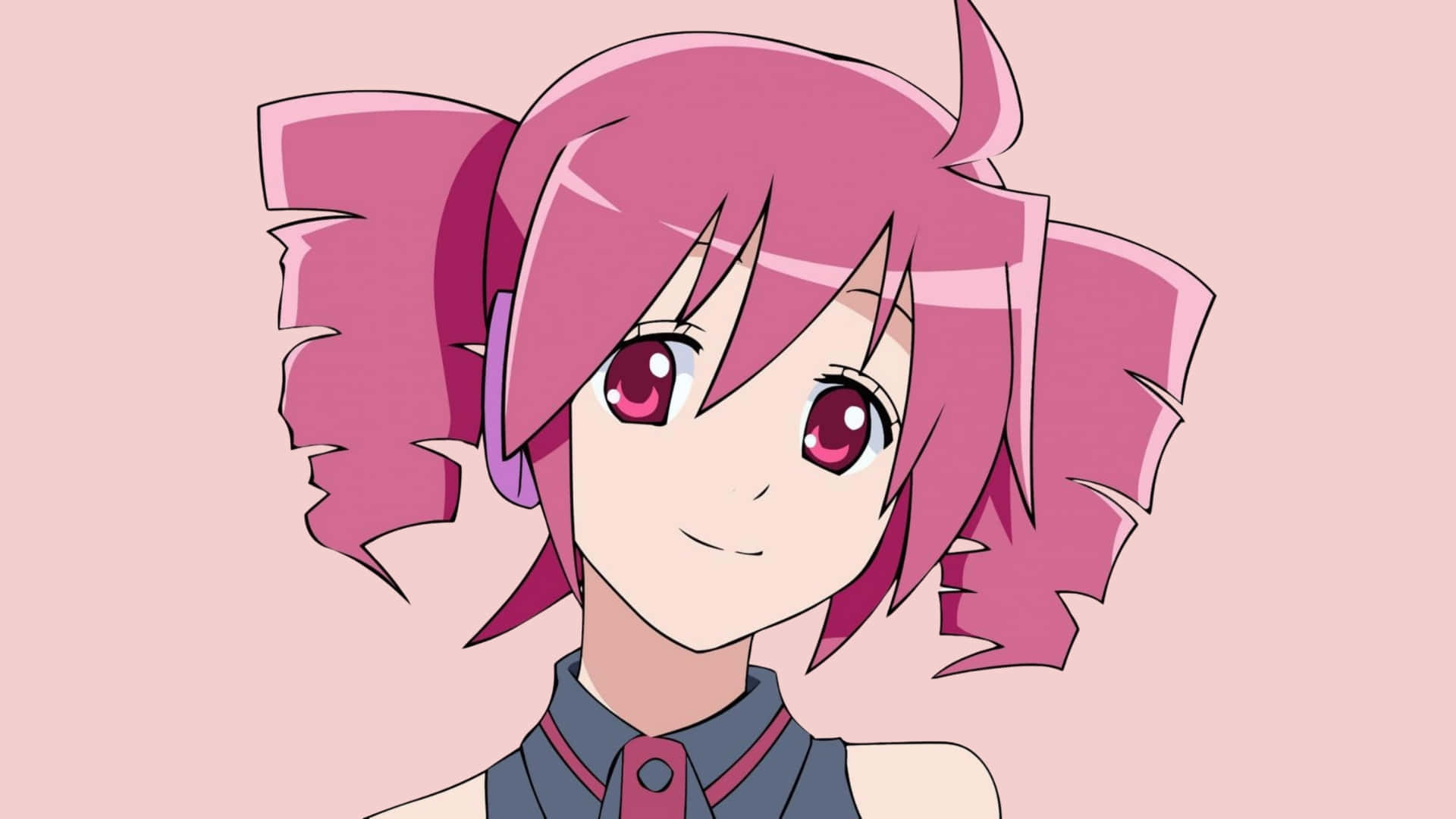 Kasane Teto, vibrant pink hair, matching eyes, Full HD Desktop Wallpaper