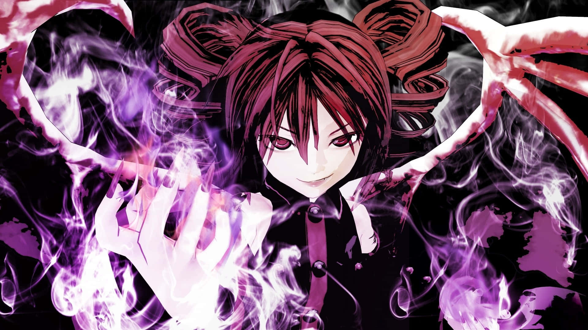 Kasane Teto, dark-haired, red eyes, Full HD Desktop Wallpaper
