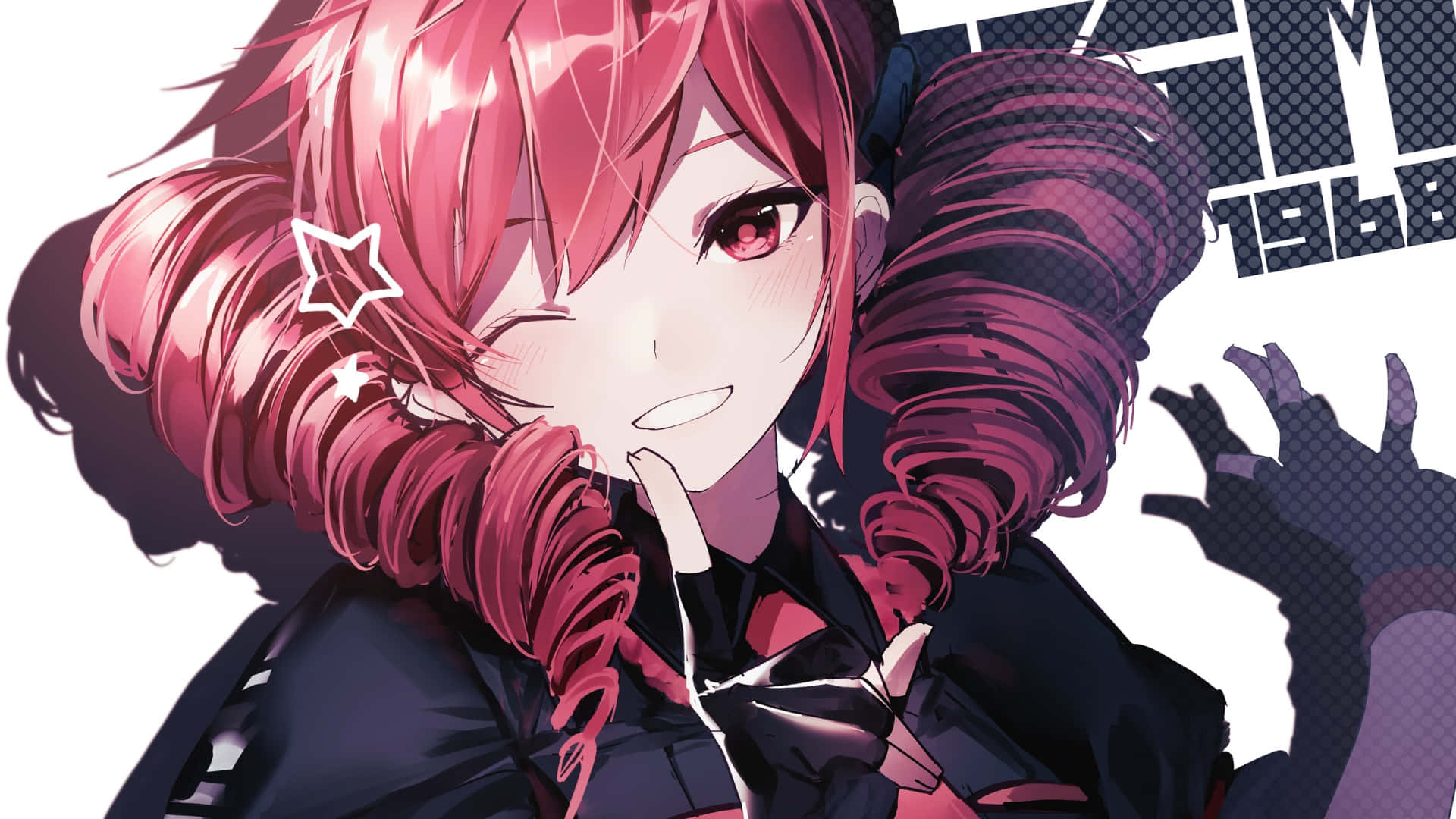 Kasane Teto, pink hair, red eyes, Full HD Desktop Wallpaper