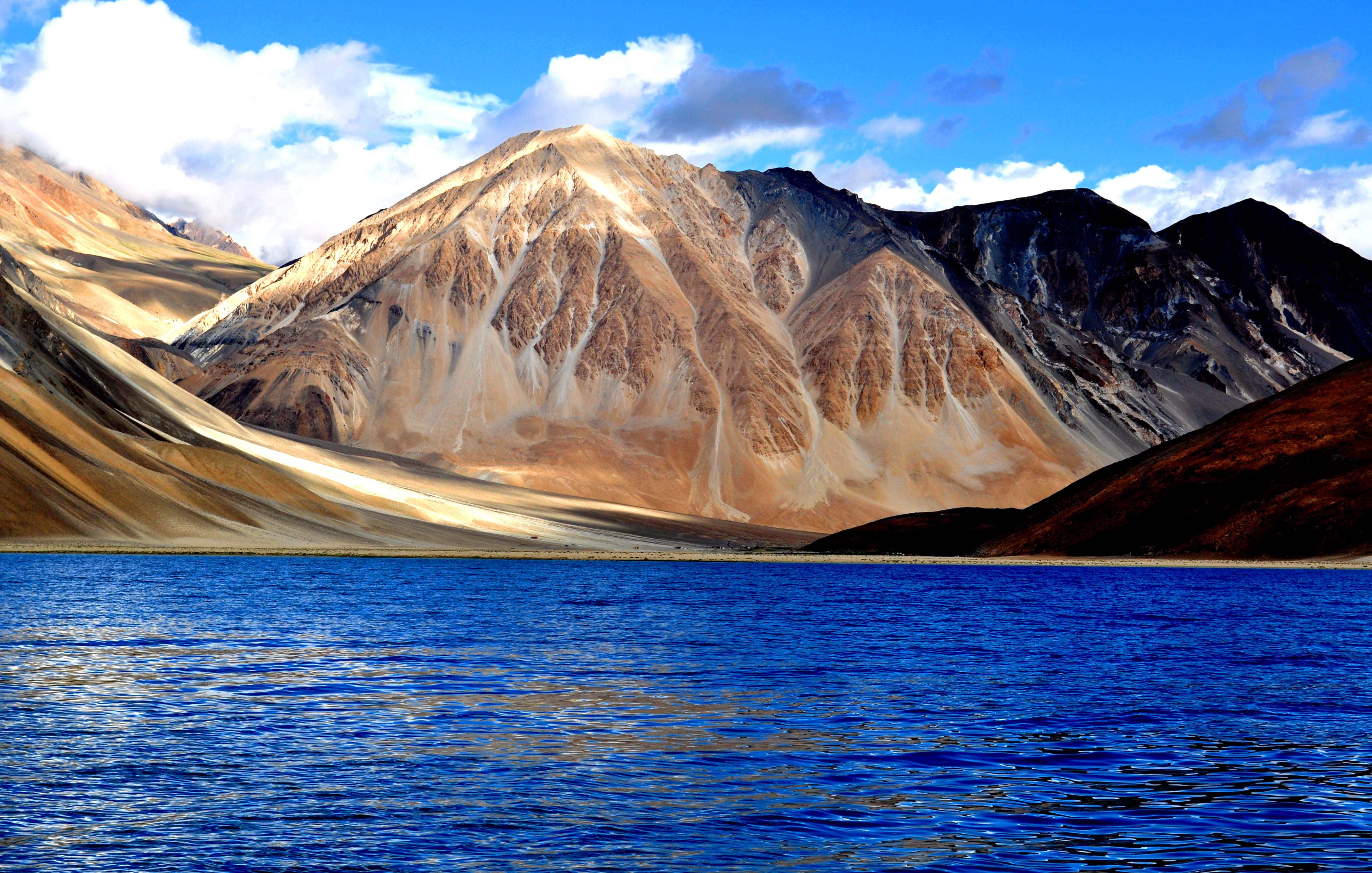 Kashmir, alpine lake, rugged mountain peaks, 4K Desktop Wallpaper