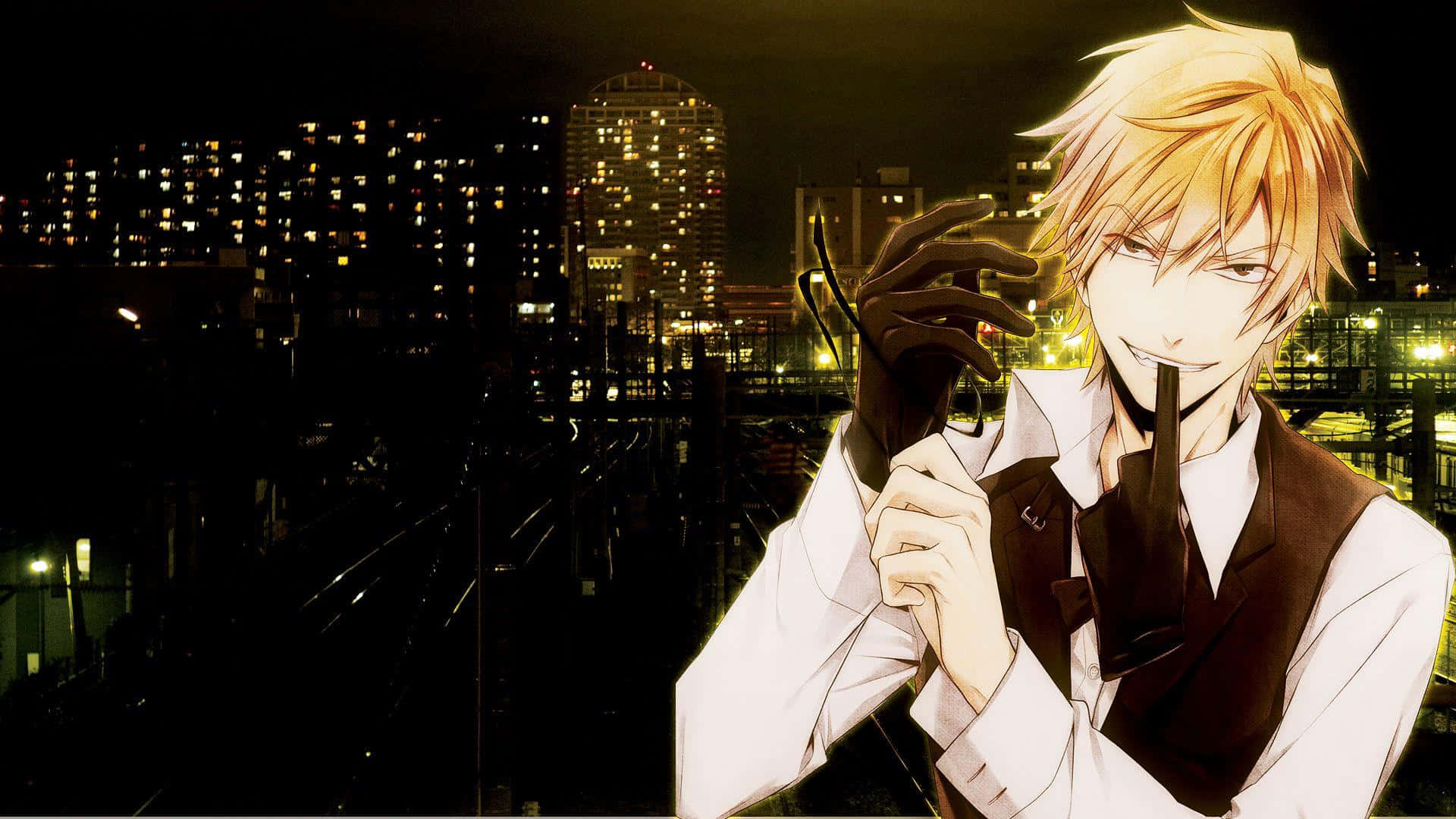 Kasuka Heiwajima, white shirt, black vest, Full HD Desktop Wallpaper