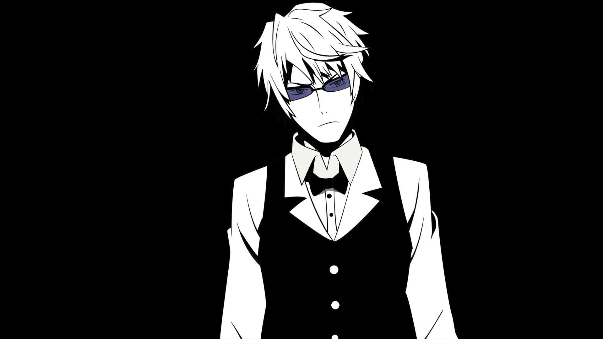 Kasuka Heiwajima, spiky white hair, purple eyes, Full HD Desktop Wallpaper