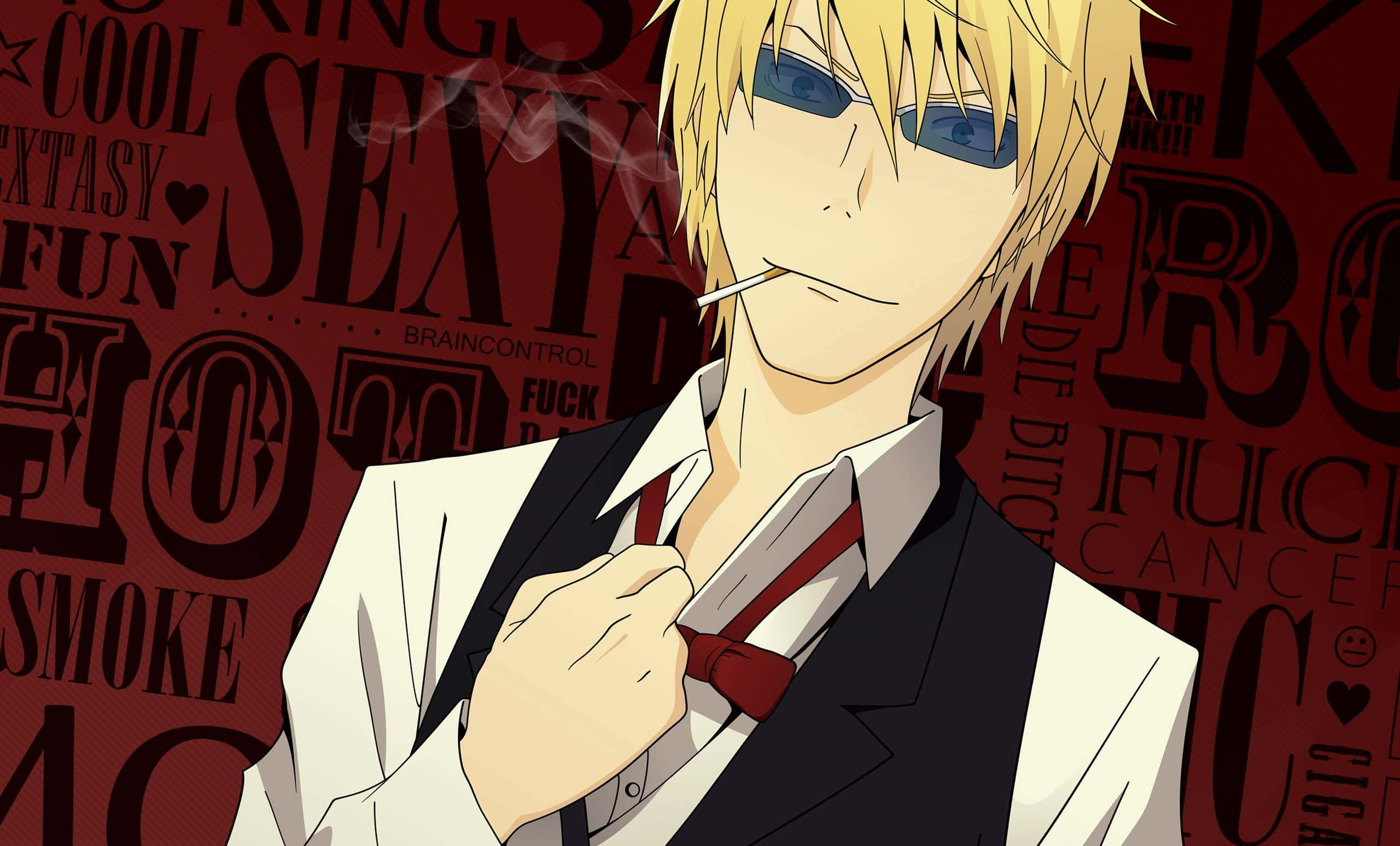 Kasuka Heiwajima, blonde hair, blue eyes, 2K Desktop Wallpaper